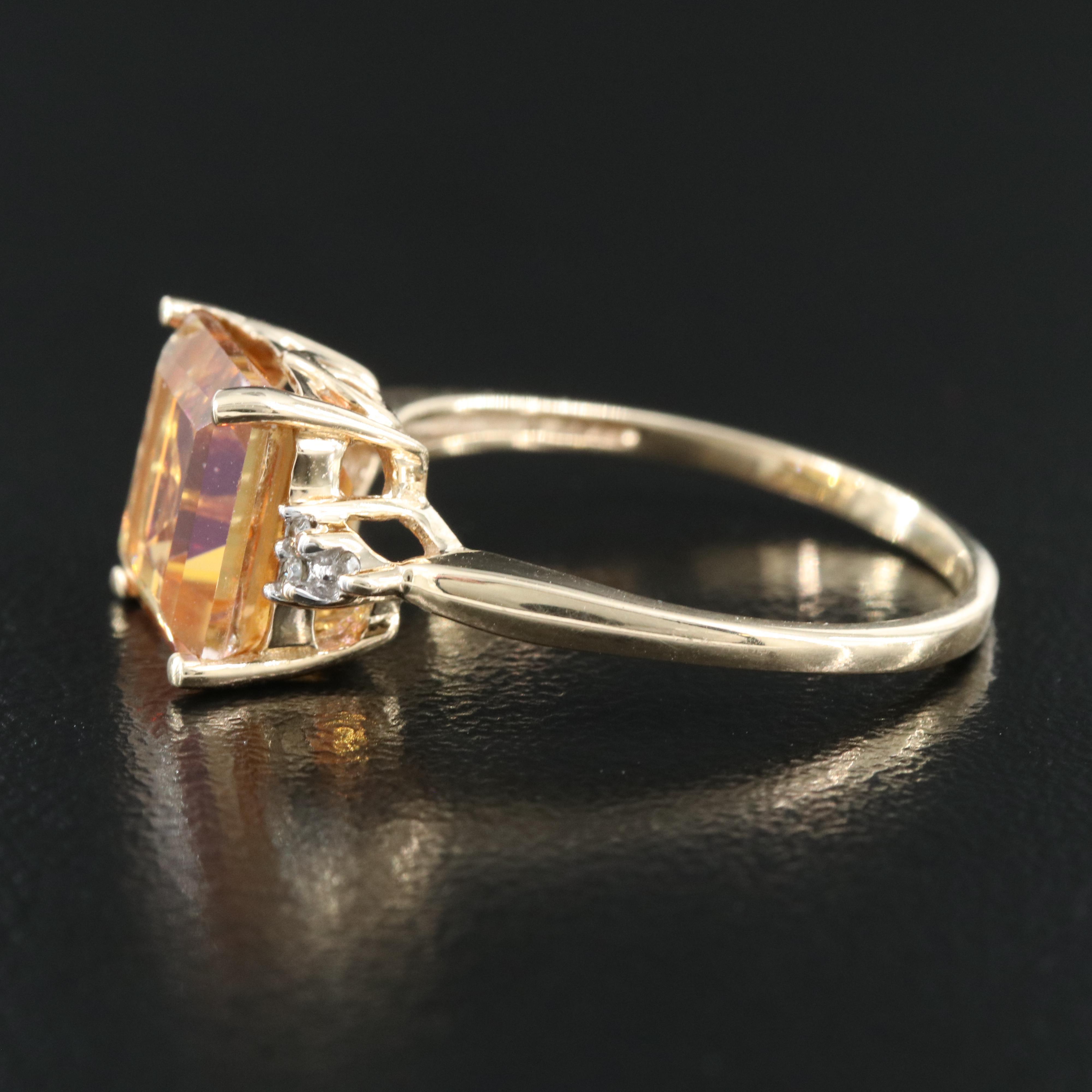 10K Mystic Topaz and Diamond Ring