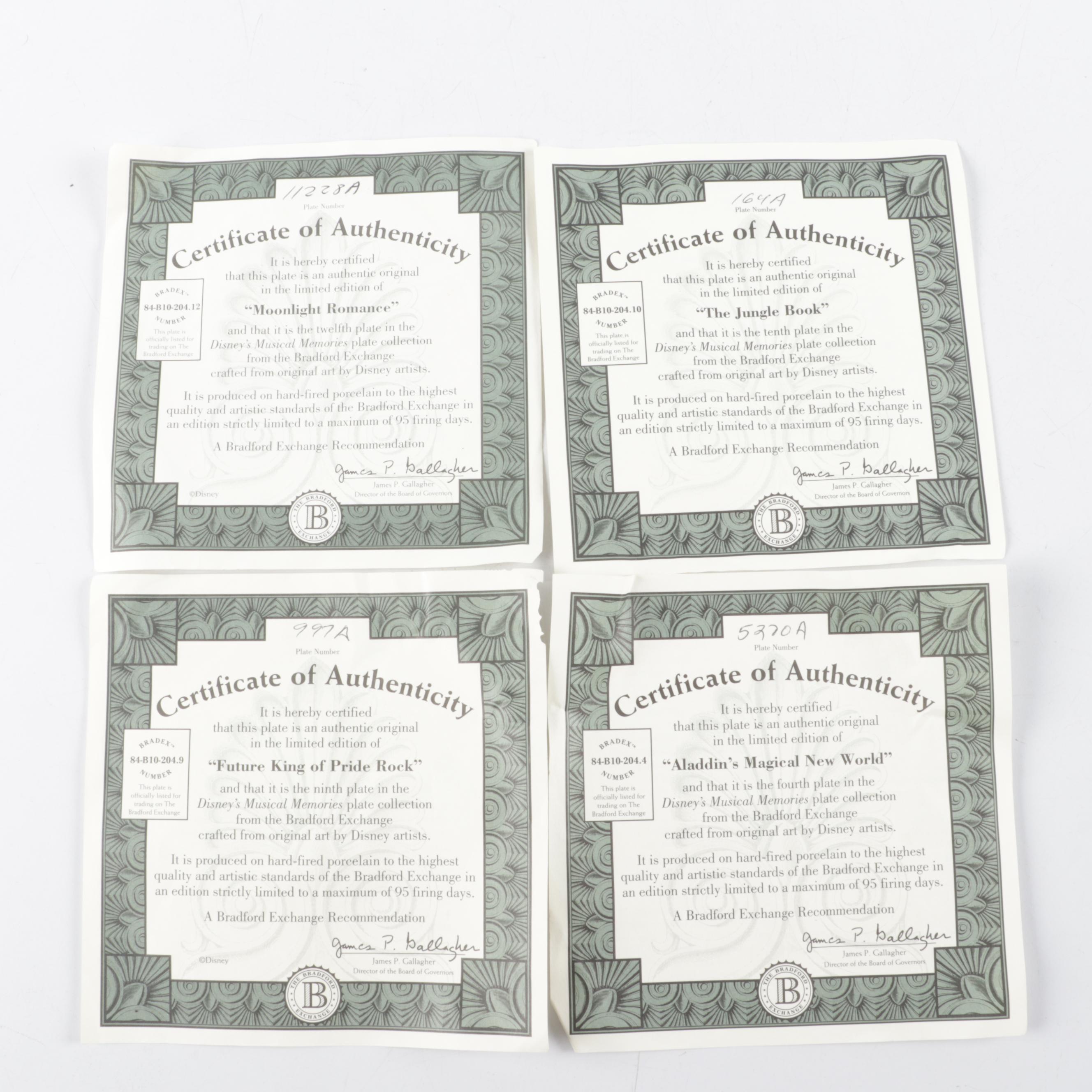 Bradford Exchange "Disney's Musical Memories" Porcelain Collector Plates