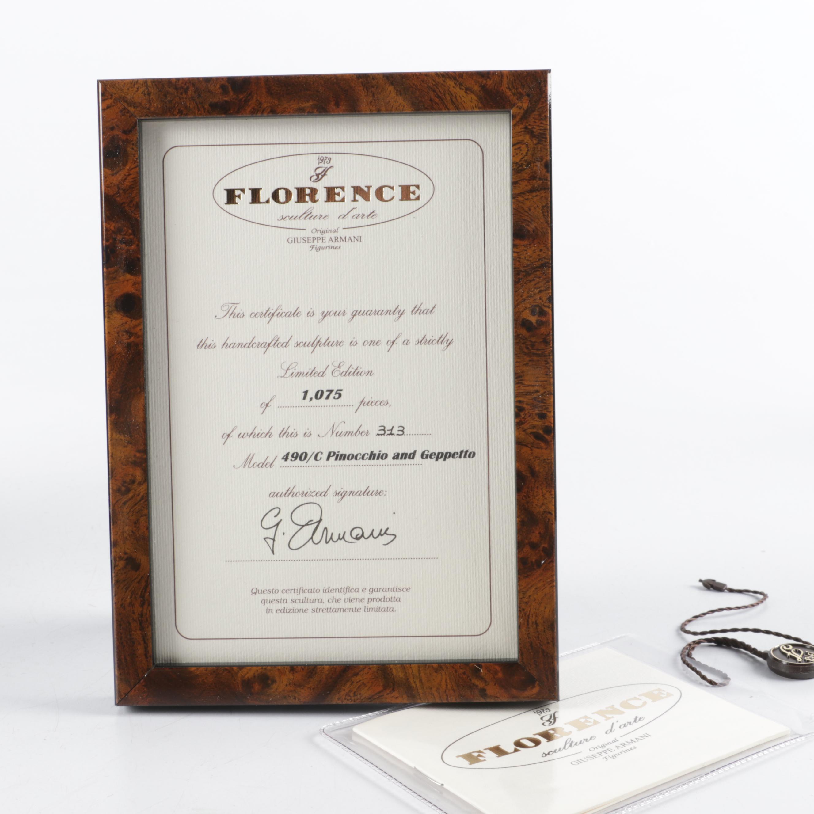 Giuseppe Armani "Pinocchio and Geppetto" Porcelain Figural Tableau