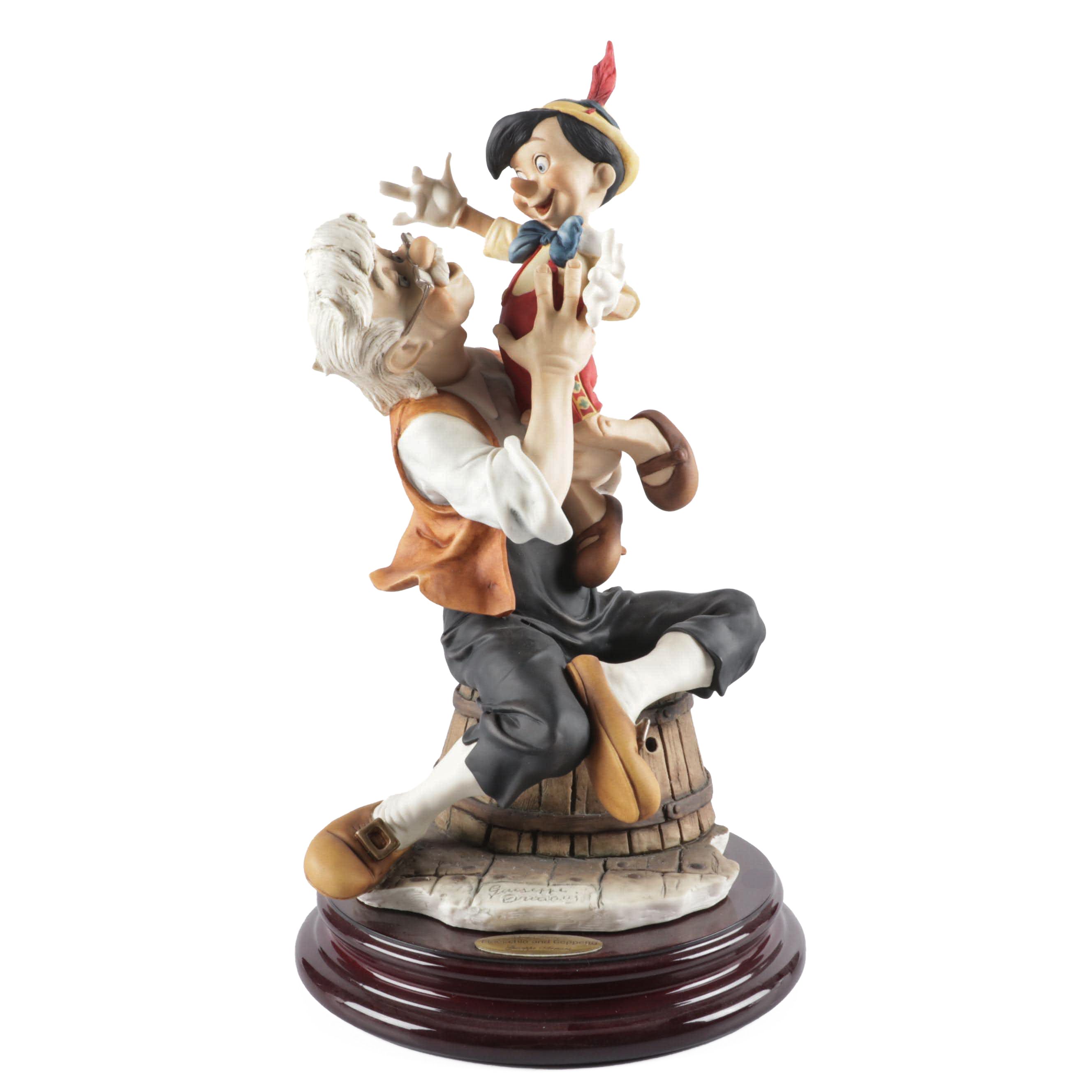 Giuseppe Armani "Pinocchio and Geppetto" Porcelain Figural Tableau