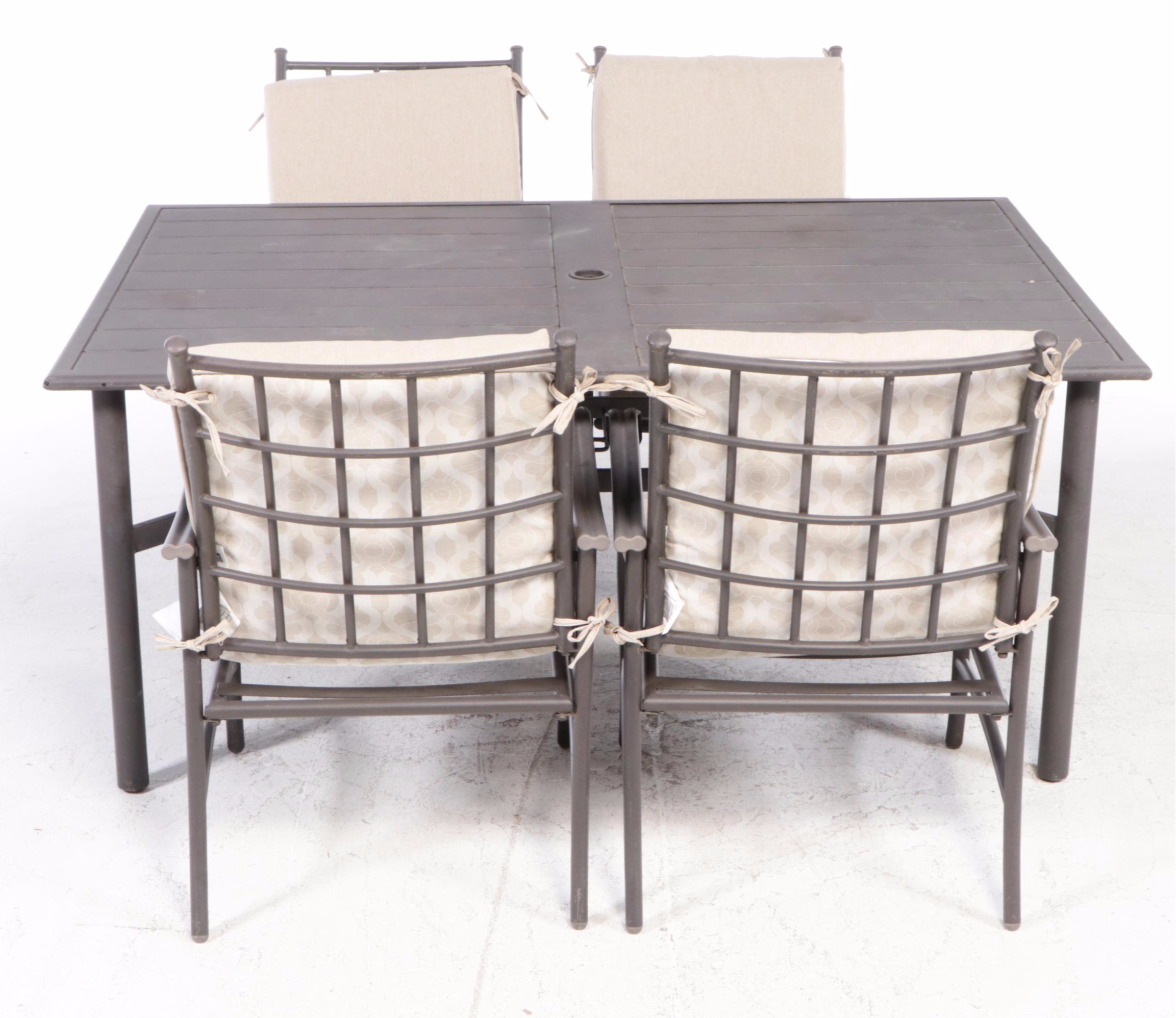 3/3 Five-Piece Powder-Coated Metal Patio Dining Set