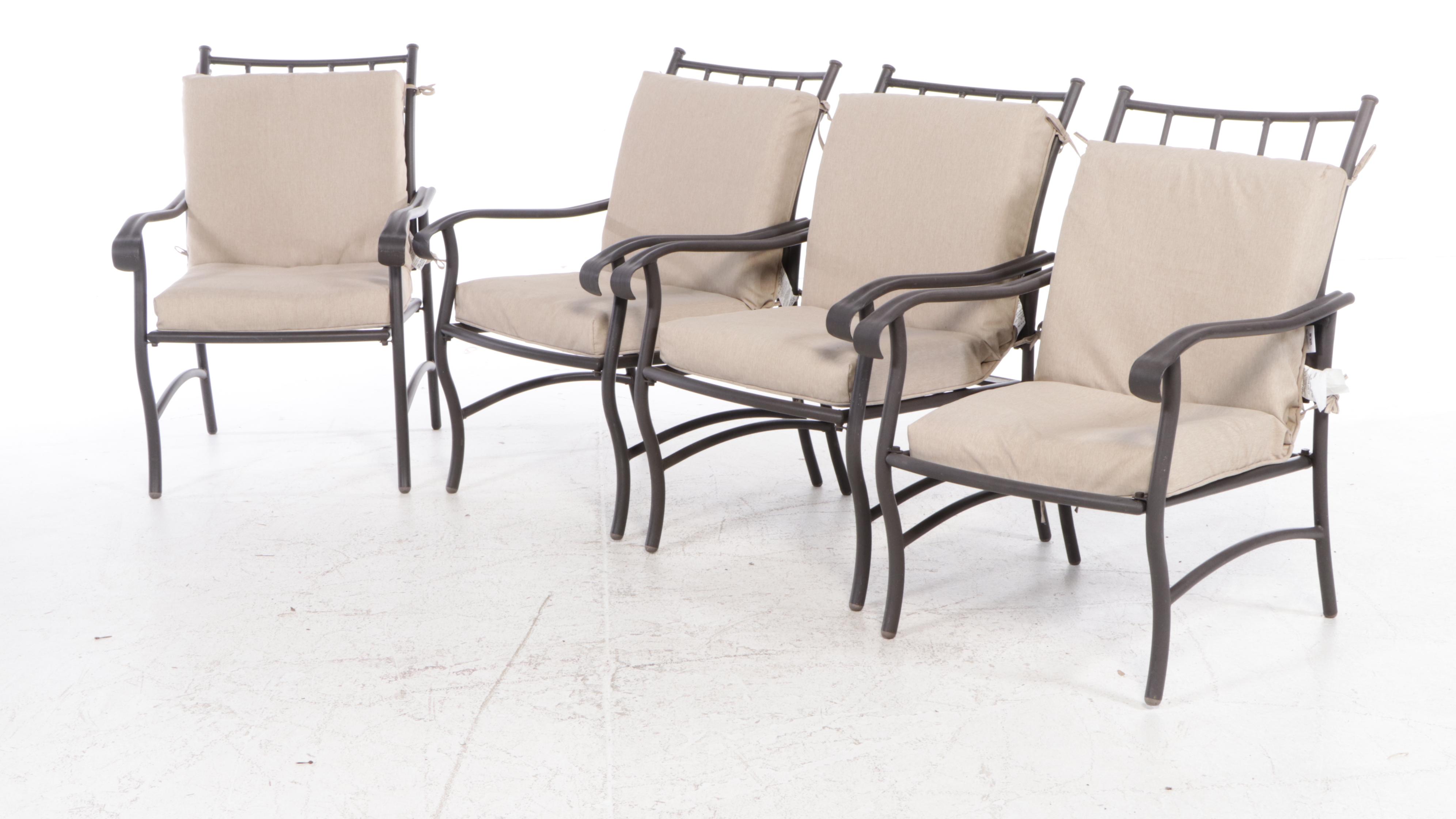 3/3 Five-Piece Powder-Coated Metal Patio Dining Set