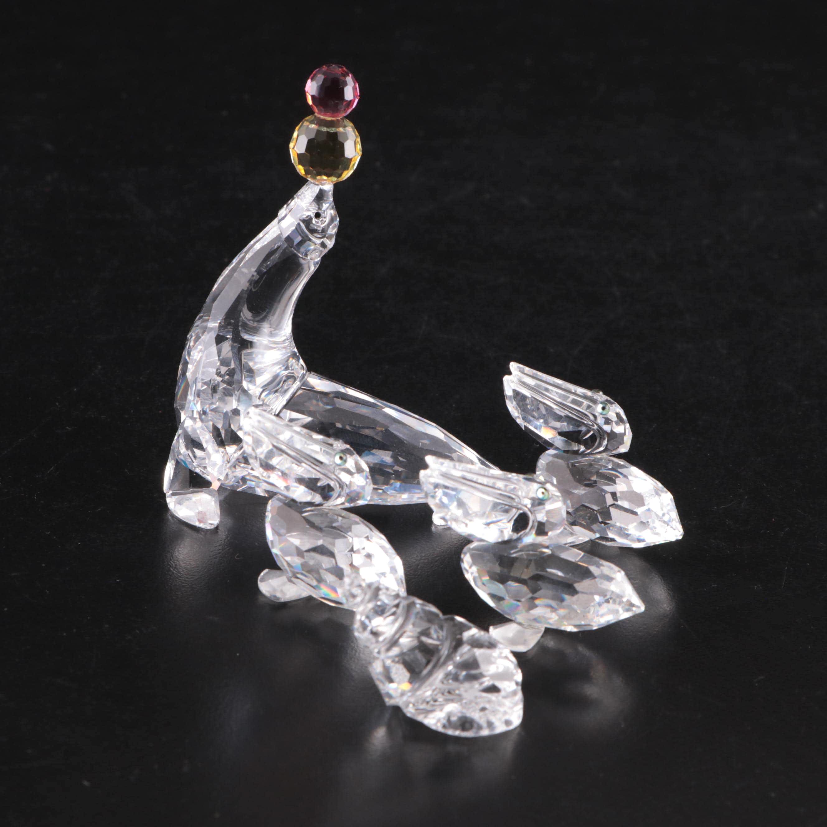 Swarovski Crystal Seal, Pelicans, and Shell