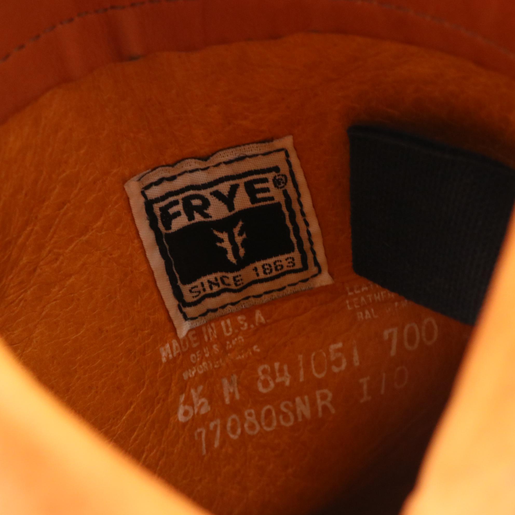 Frye Fold Over Knee High Boots in Tan and Black Leather