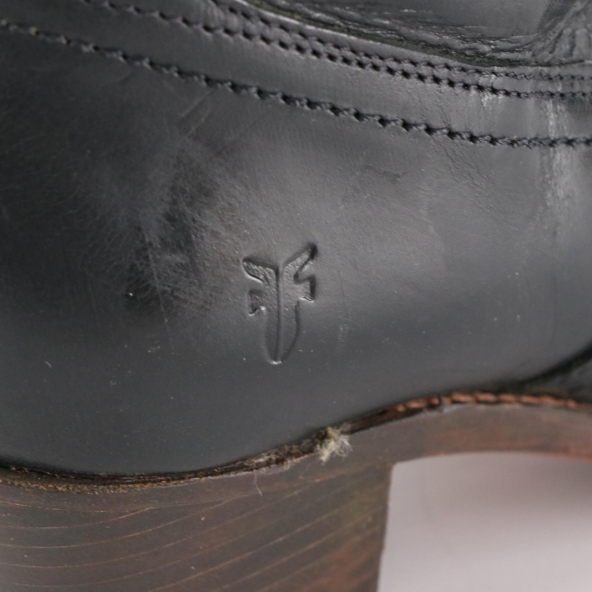 Frye Fold Over Knee High Boots in Tan and Black Leather