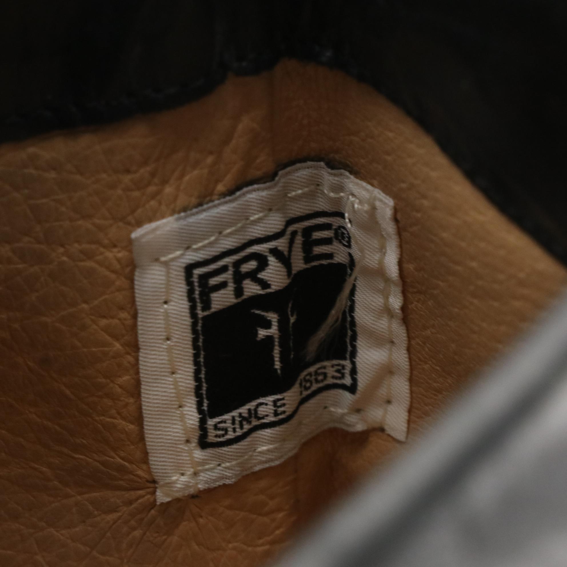 Frye Fold Over Knee High Boots in Tan and Black Leather