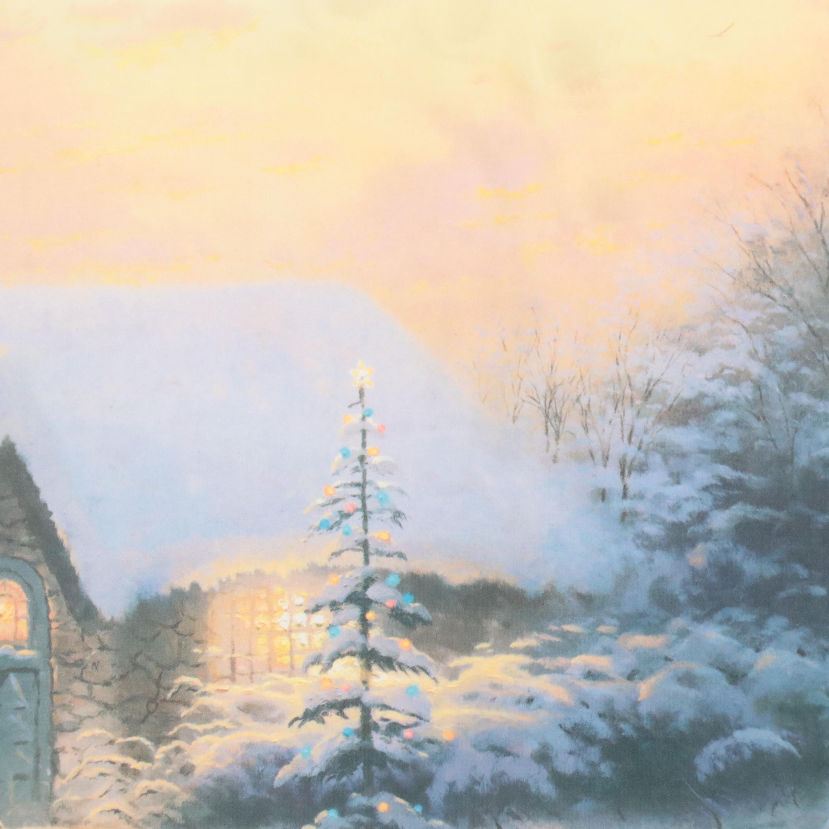 Thomas Kinkade Offset Lithograph Print "Christmas Tree Cottage"