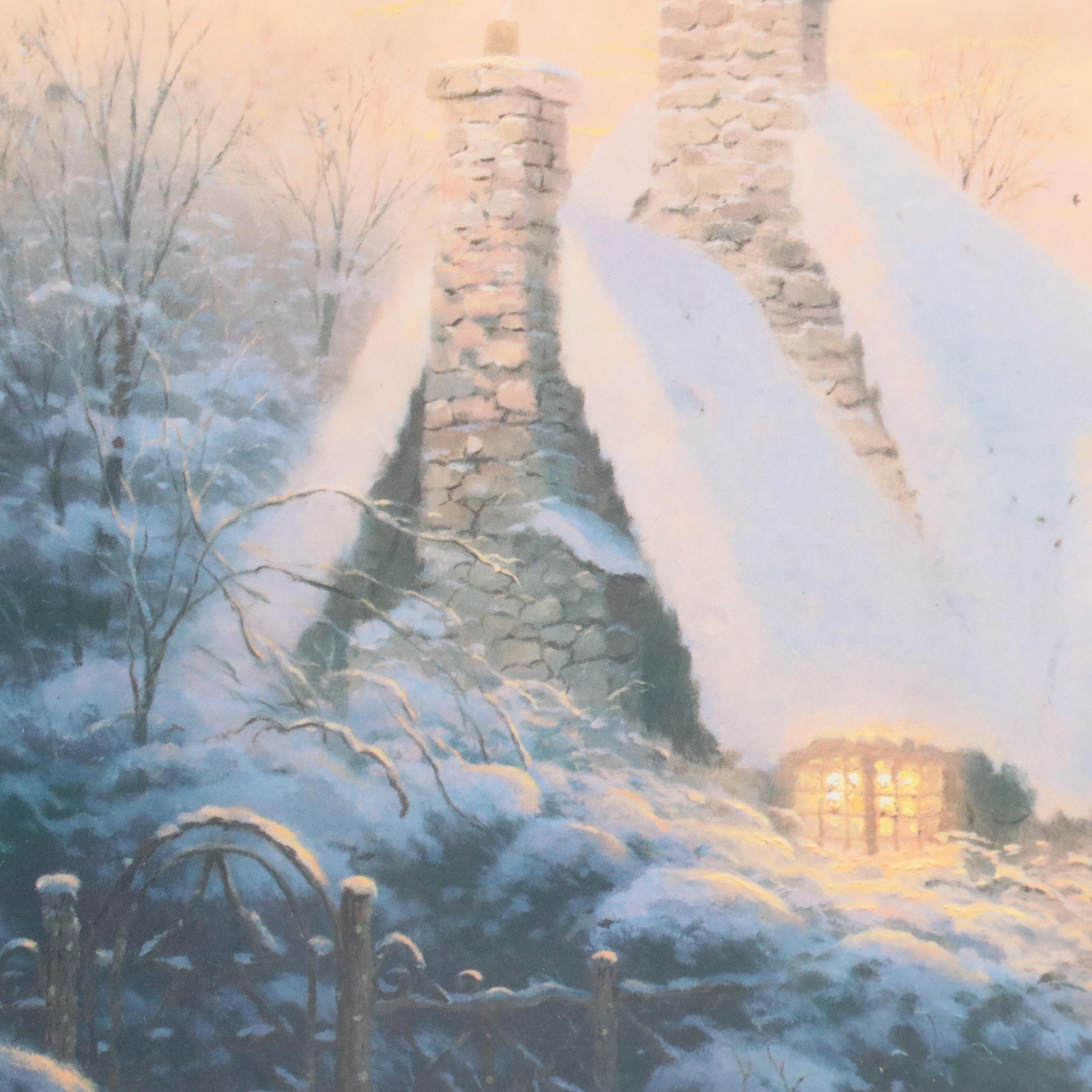 Thomas Kinkade Offset Lithograph Print "Christmas Tree Cottage"