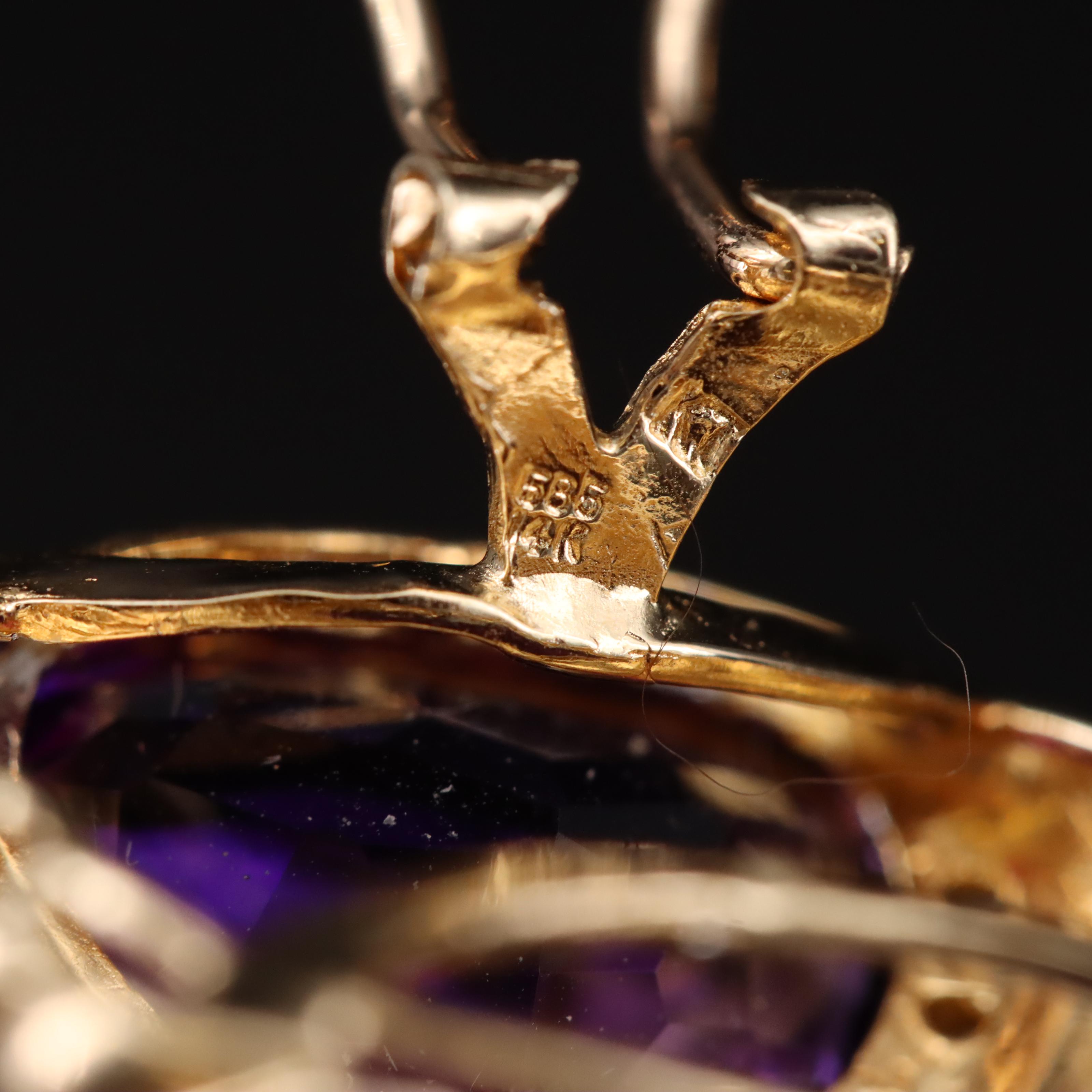 14K Amethyst and Diamond Earrings