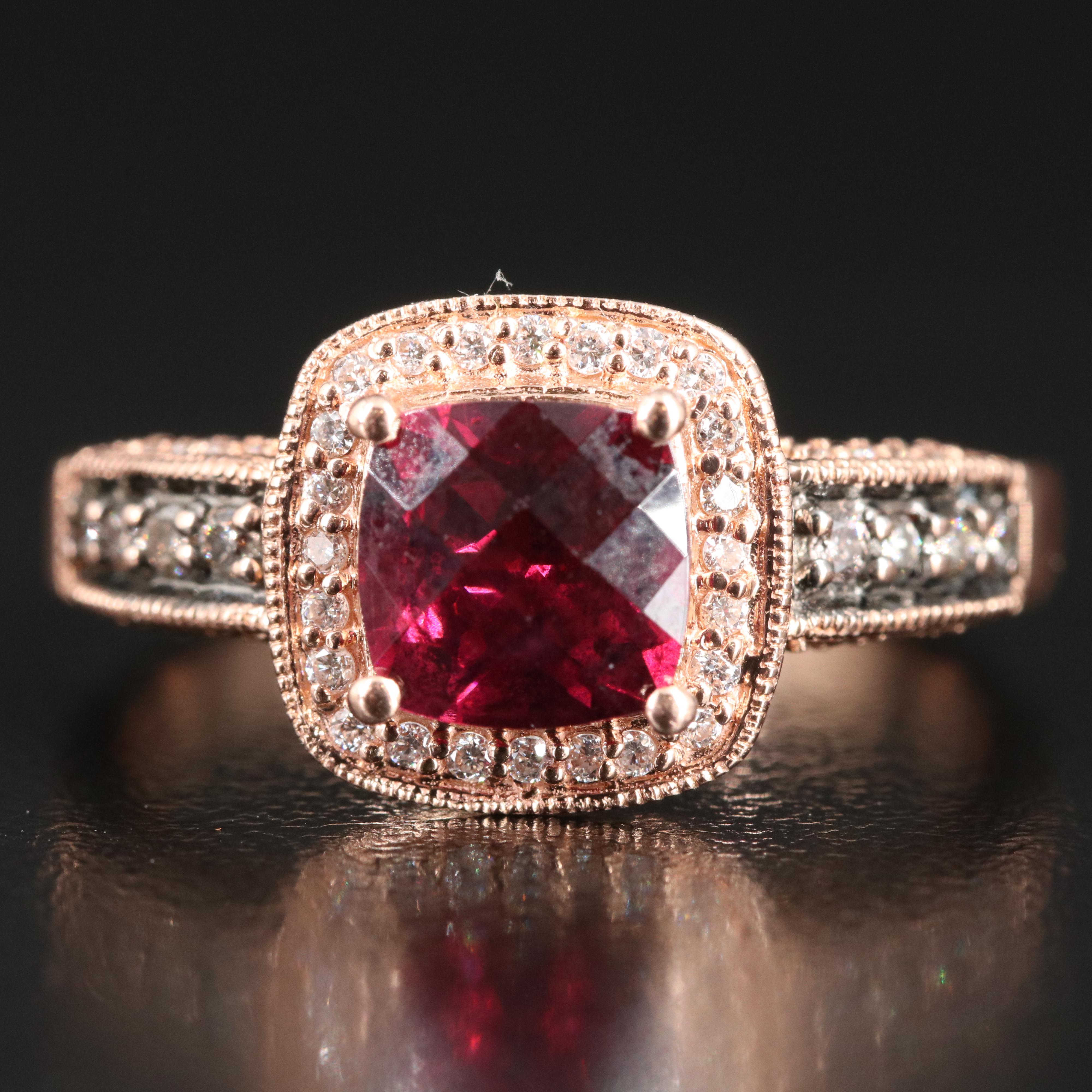 Le Vian 14K Rose Gold Rhodolite Garnet and Diamond Ring