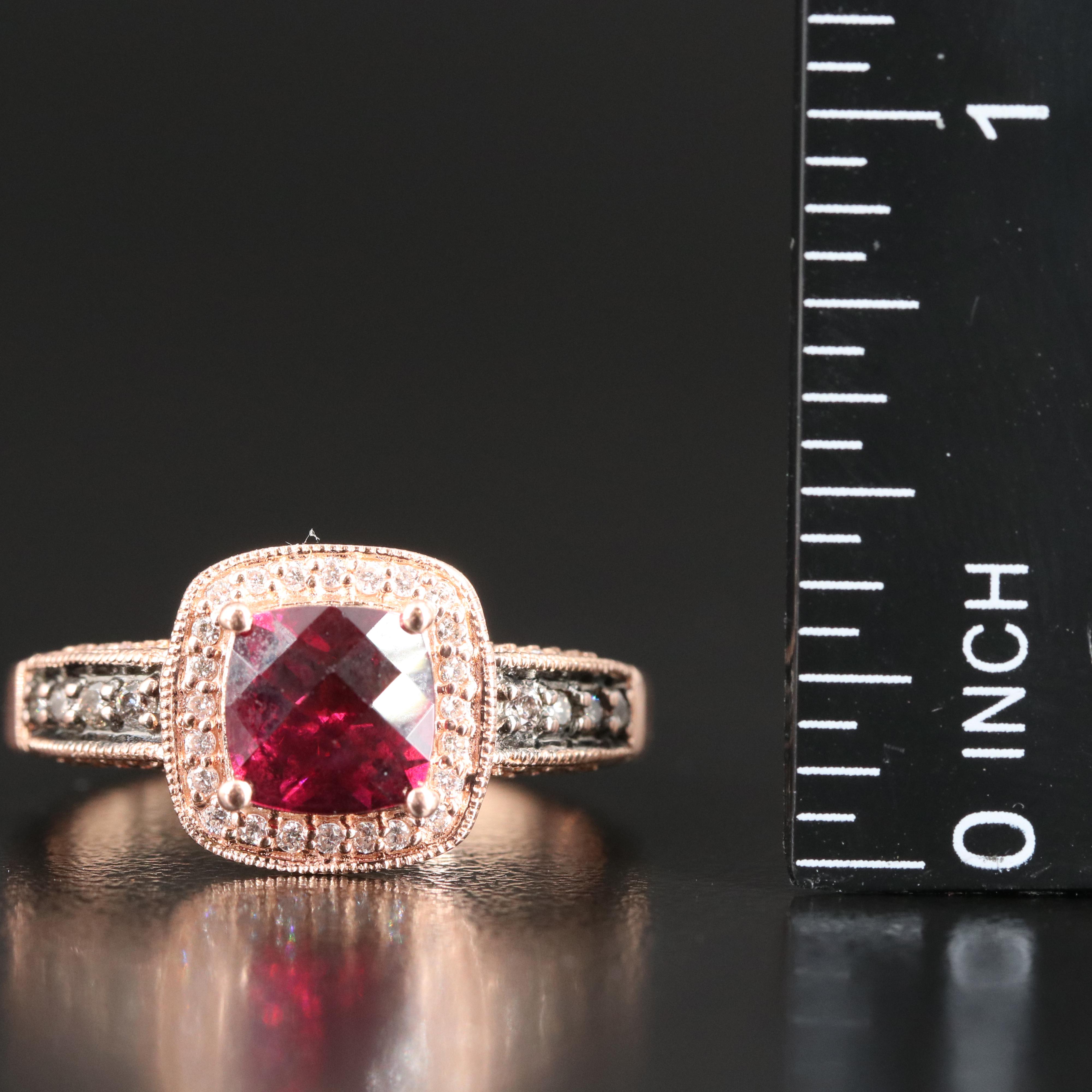 Le Vian 14K Rose Gold Rhodolite Garnet and Diamond Ring