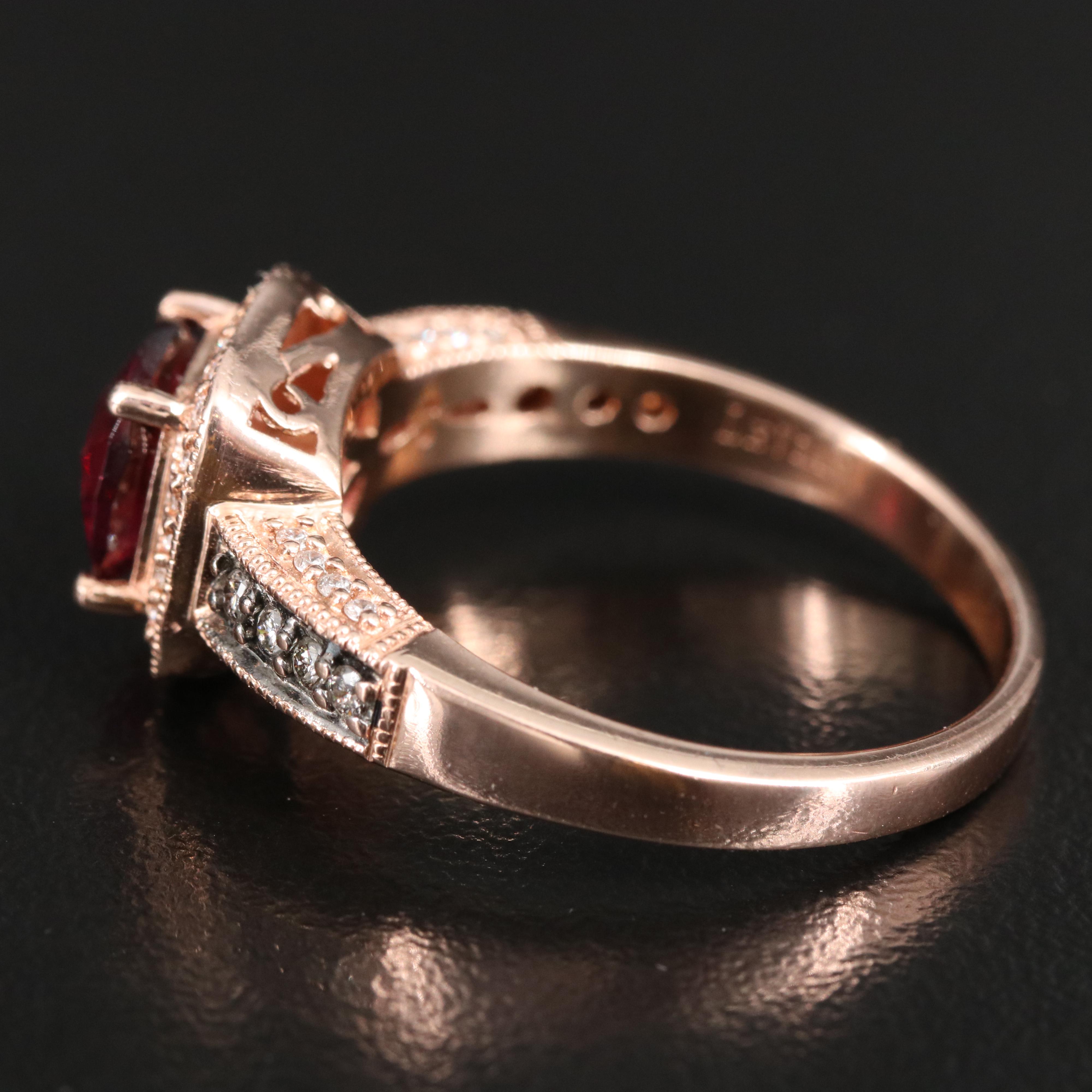 Le Vian 14K Rose Gold Rhodolite Garnet and Diamond Ring