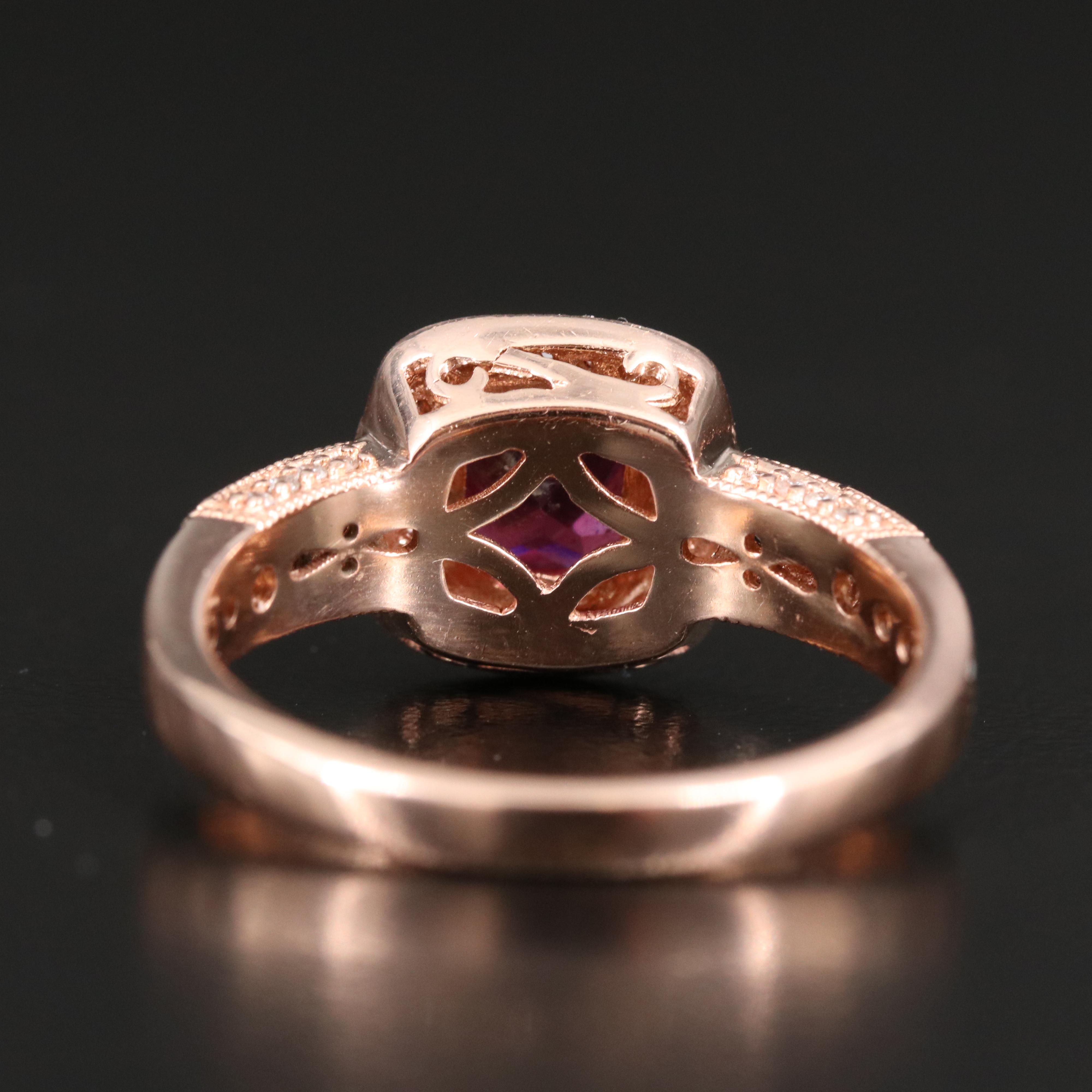 Le Vian 14K Rose Gold Rhodolite Garnet and Diamond Ring