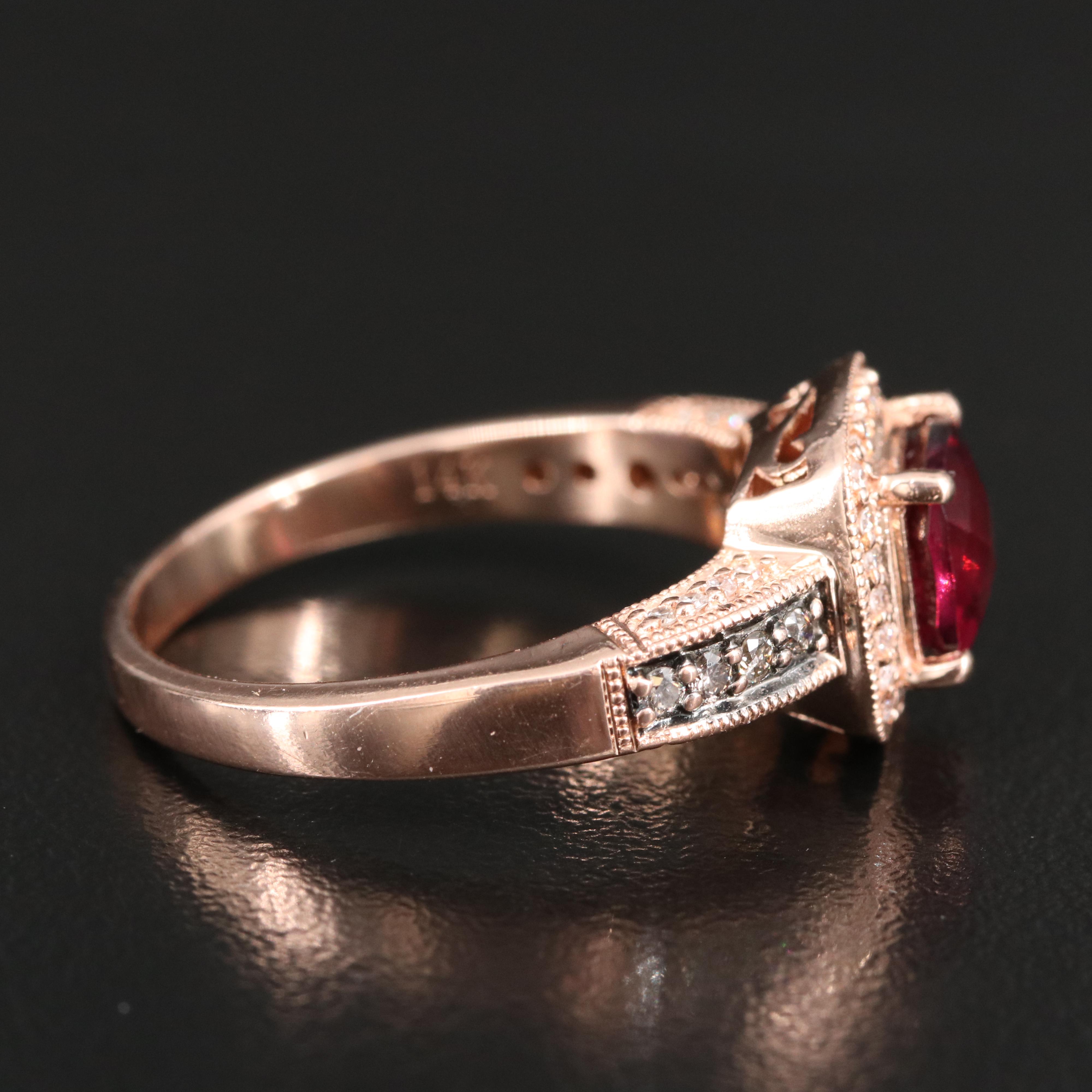 Le Vian 14K Rose Gold Rhodolite Garnet and Diamond Ring