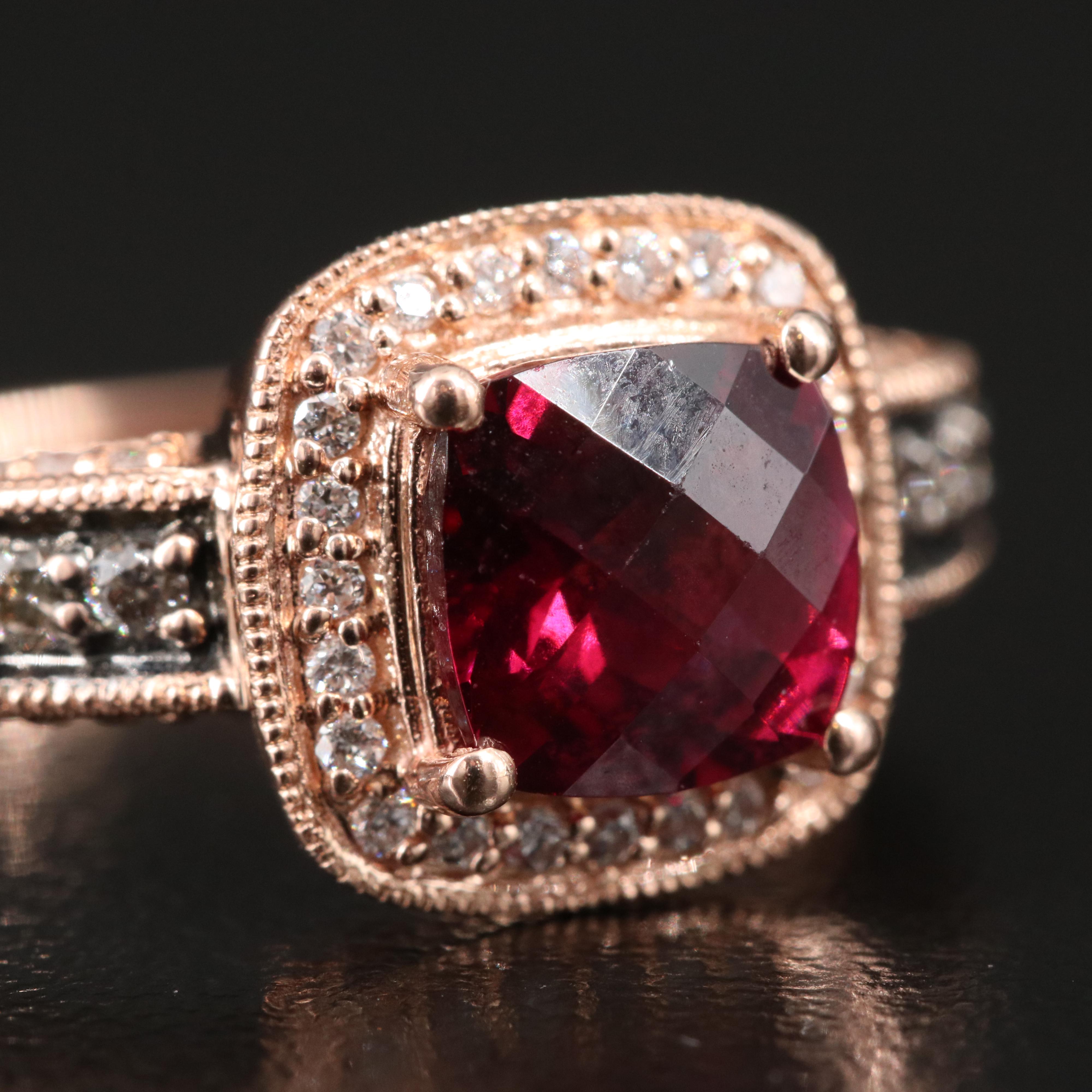 Le Vian 14K Rose Gold Rhodolite Garnet and Diamond Ring