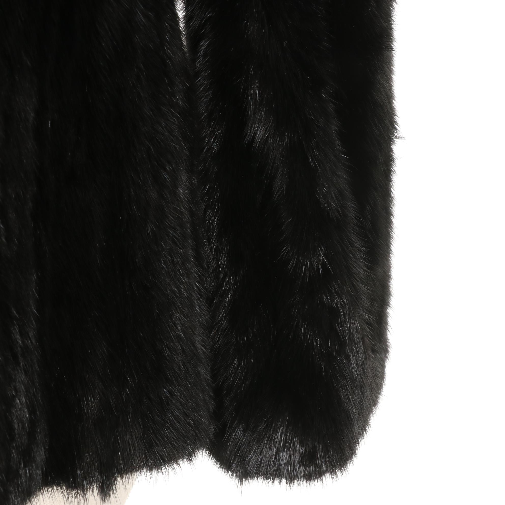 Prada Mink Fur and Silk Short Coat in Black
