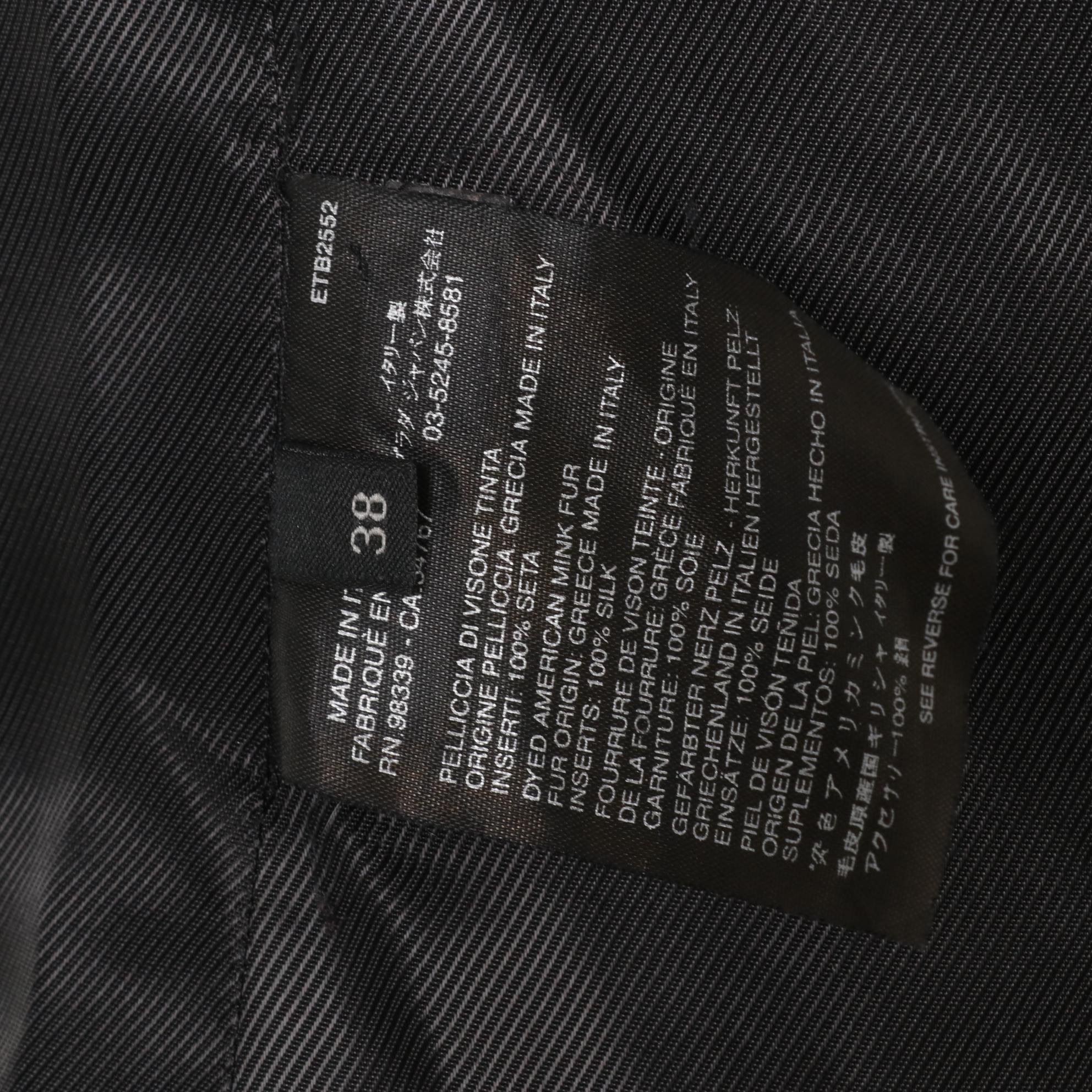 Prada Mink Fur and Silk Short Coat in Black