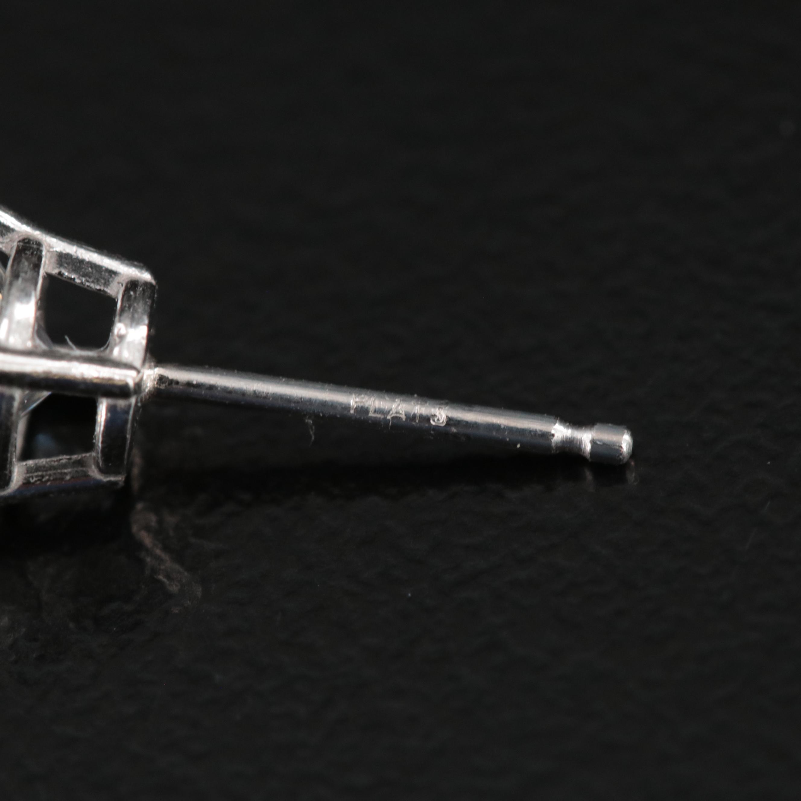 Platinum 1.08 CTW Diamond Single Stud Earrings with One Digital GIA eReport