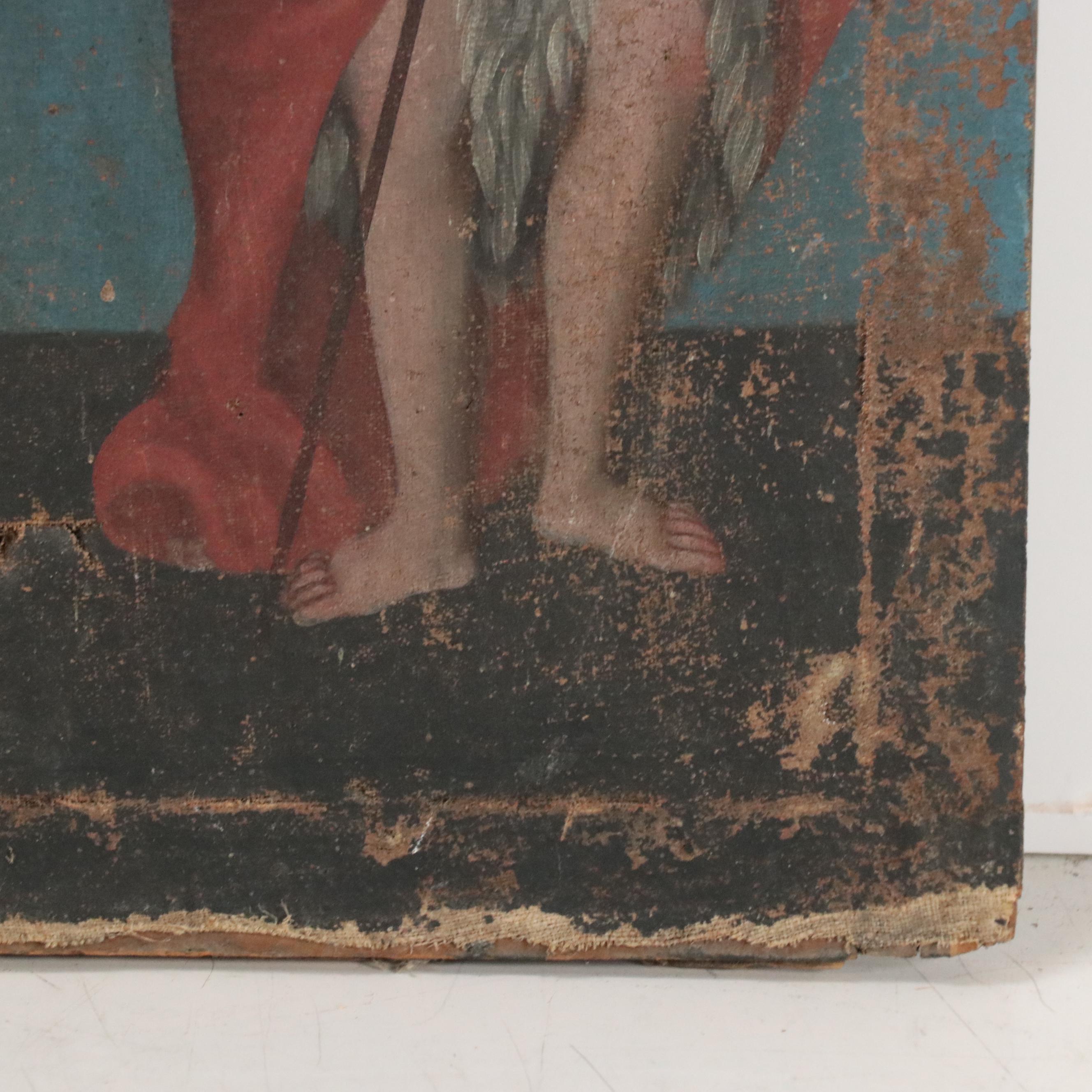 Spanish Colonial Retablo Painting of the Blessed Virgin, Christ and Holy Spirit