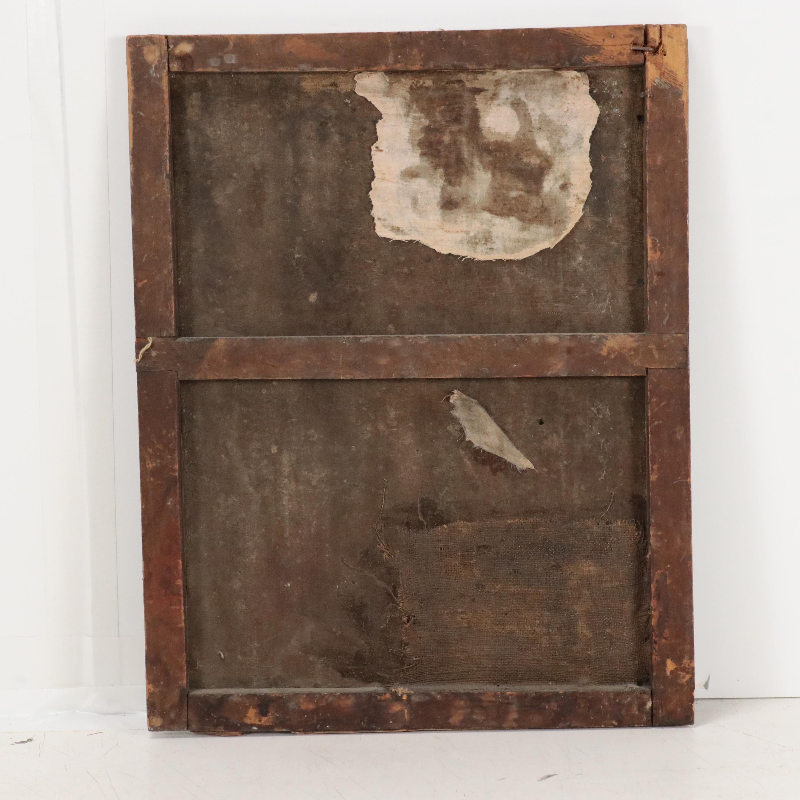 Spanish Colonial Retablo Painting of the Blessed Virgin, Christ and Holy Spirit