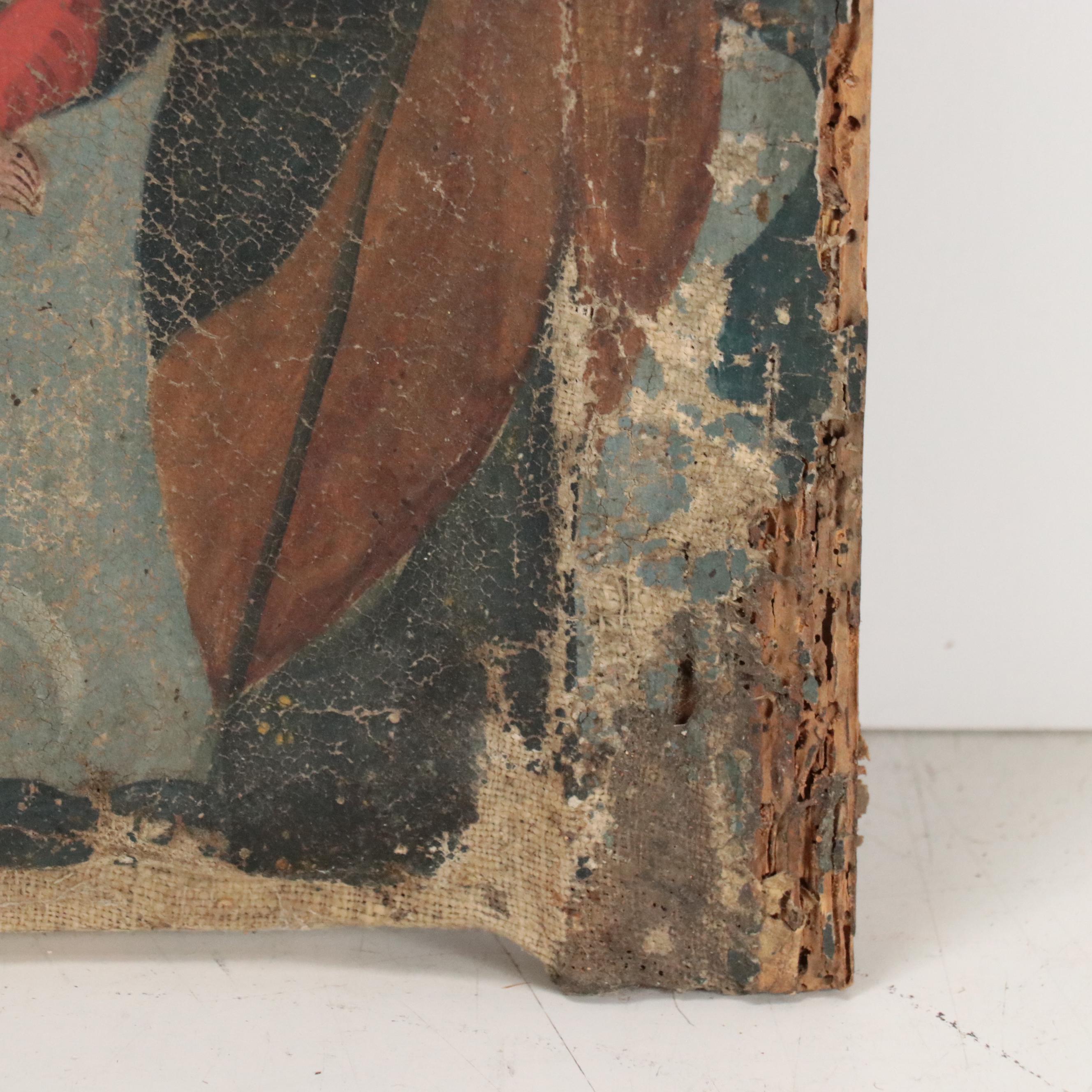 Spanish Colonial Retablo Painting of the Holy Family, 1860s