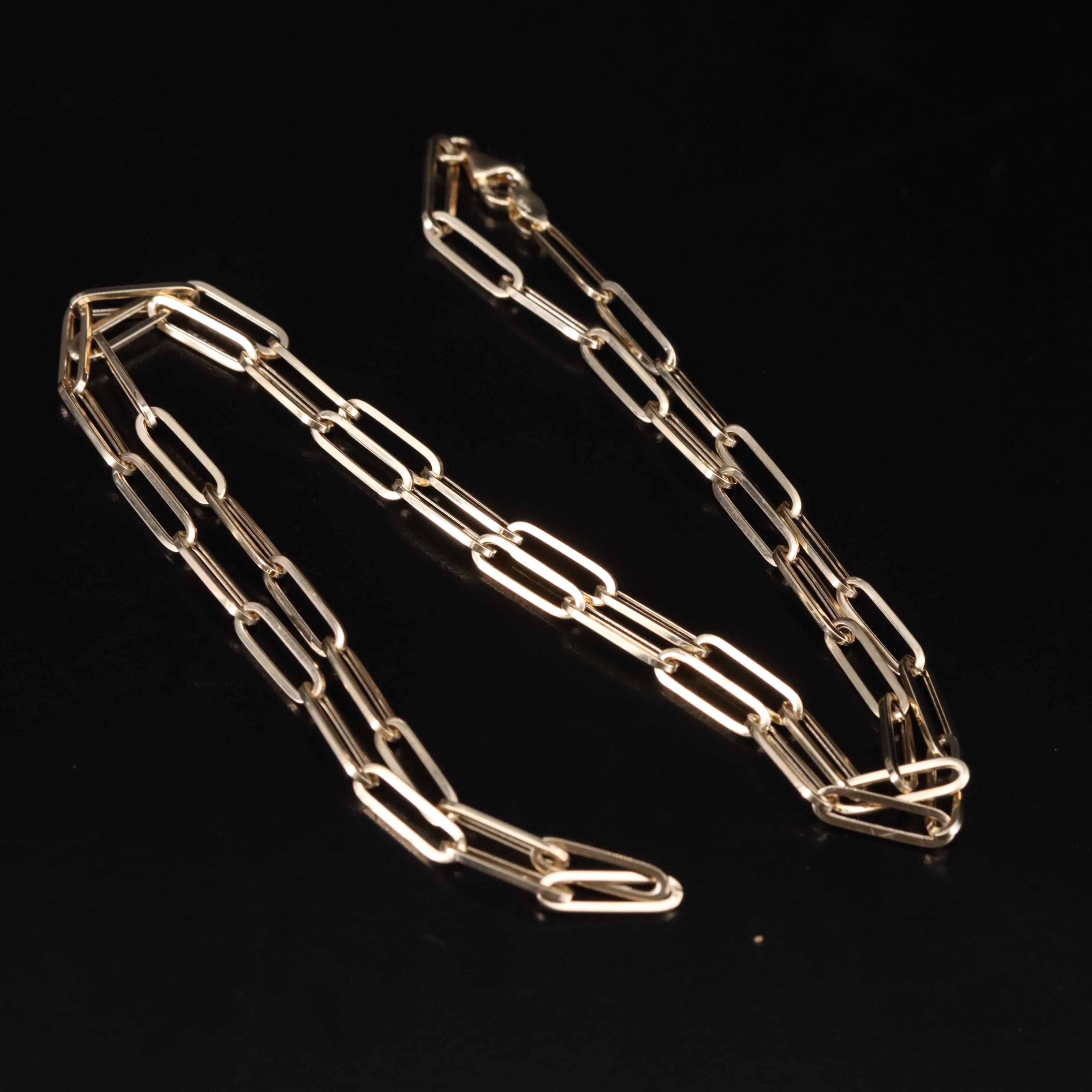 14K Paper Clip Chain Necklace EBTH