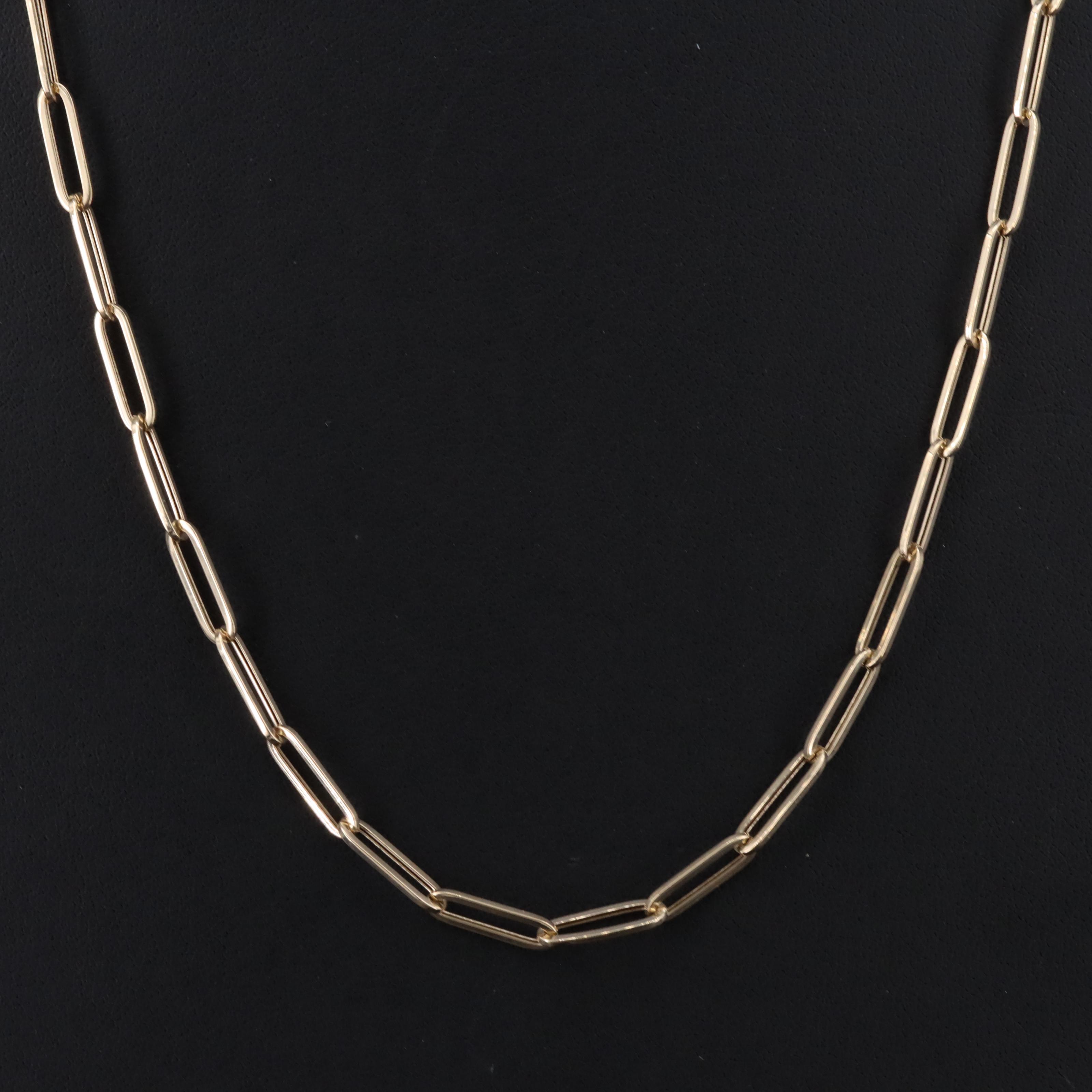 14K Paper Clip Chain Necklace EBTH