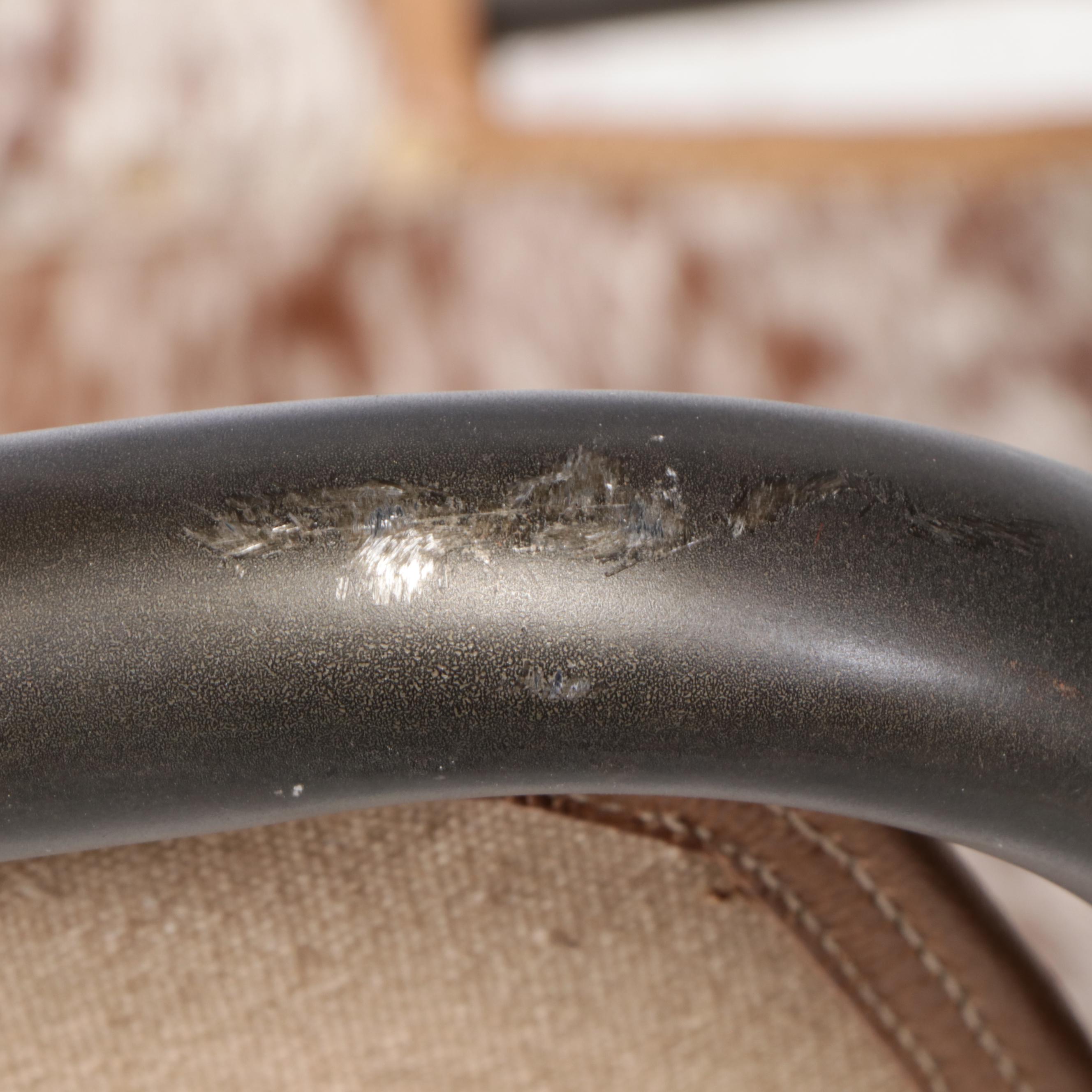 Two Cowhide and Black Metal "Genoa" Side Chairs