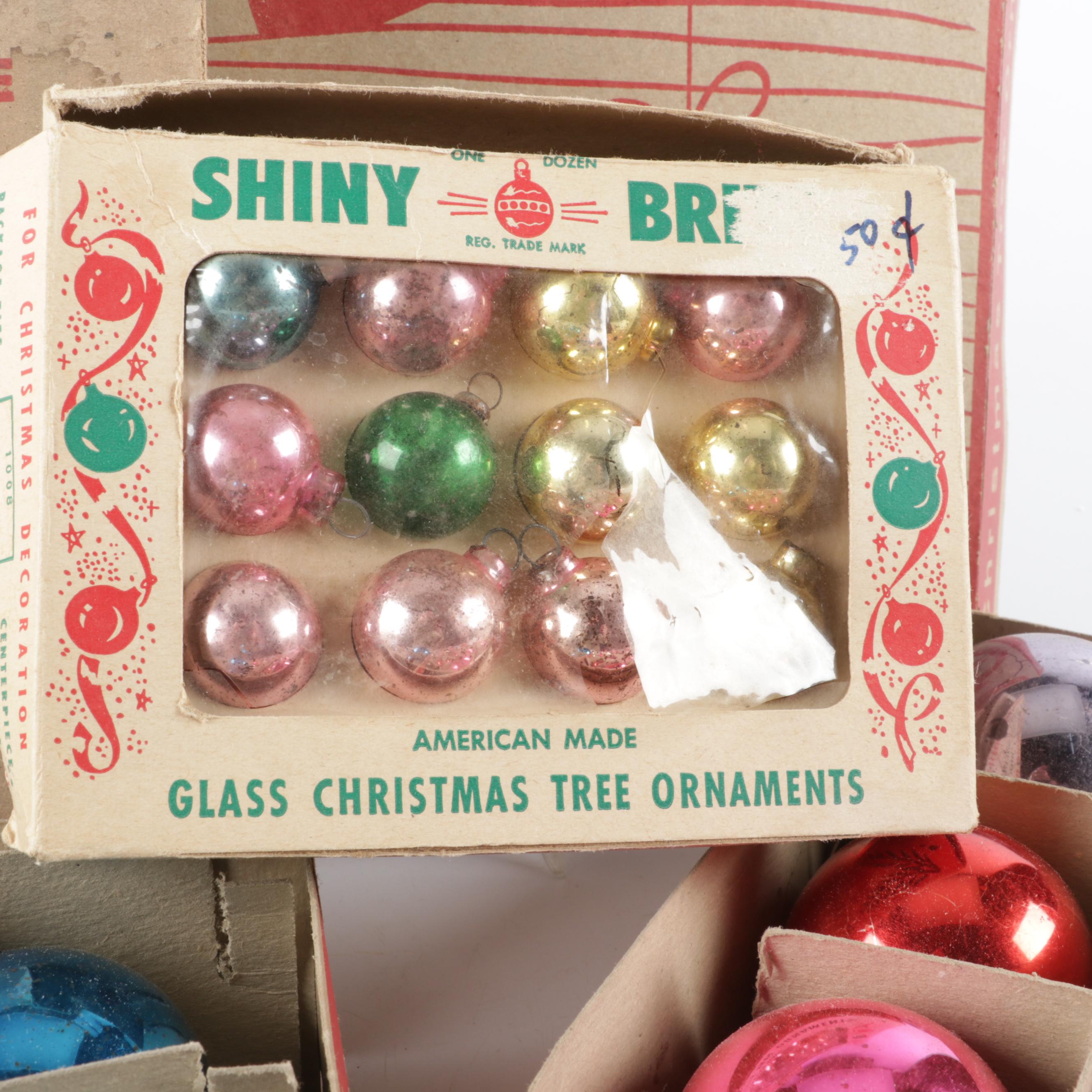 Shiny Brite and Other Ornaments, Mid to Late 20th Century