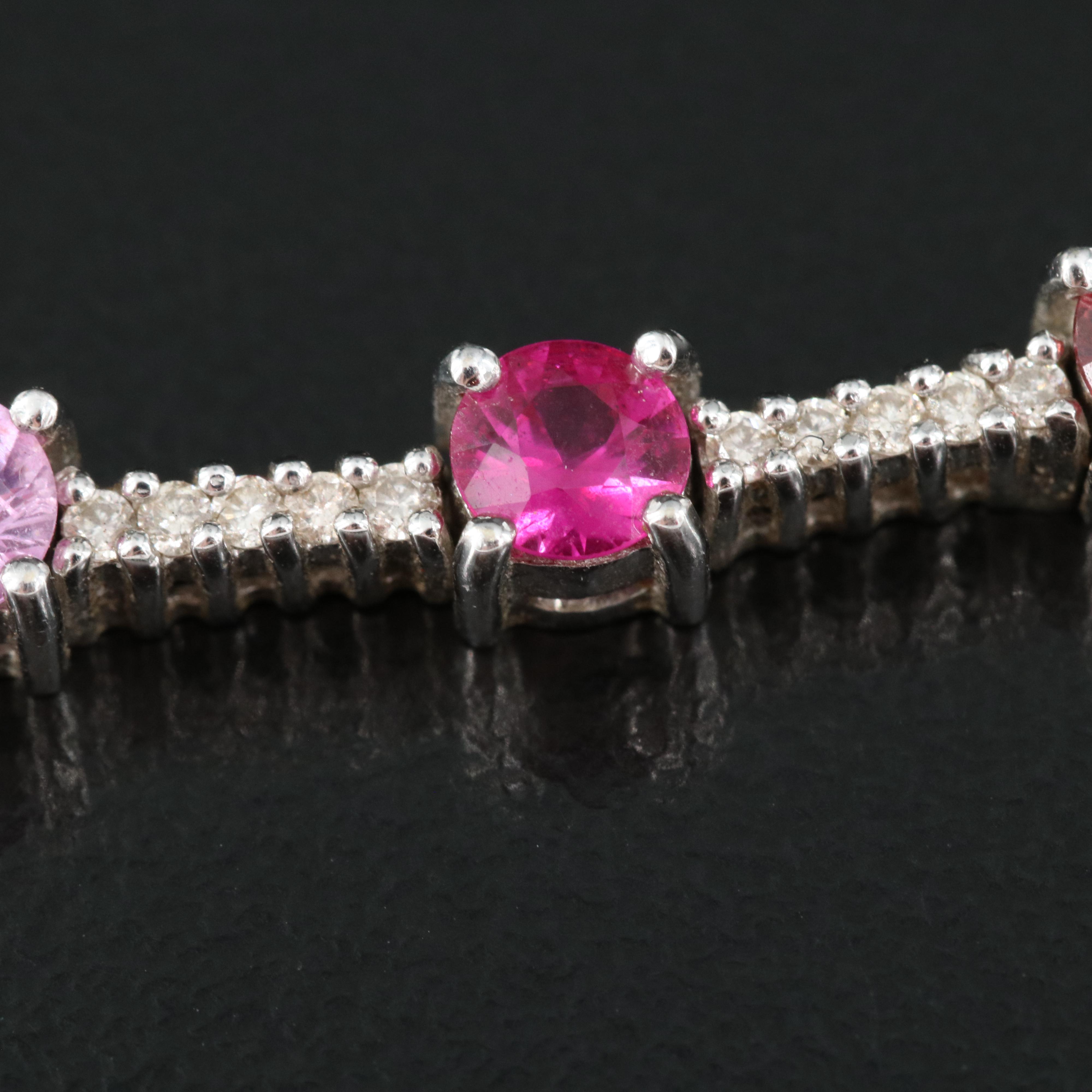14K Rainbow Sapphire and Diamond Bracelet