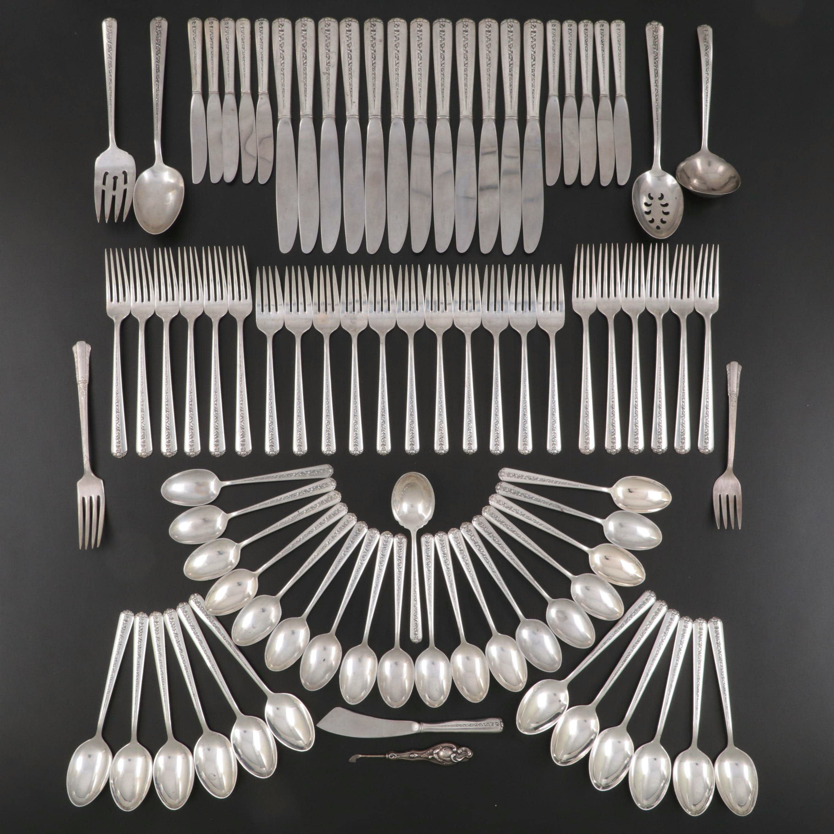 Towle "Rambler Rose" Sterling Silver Flatware, Mid to Late 20th Century
