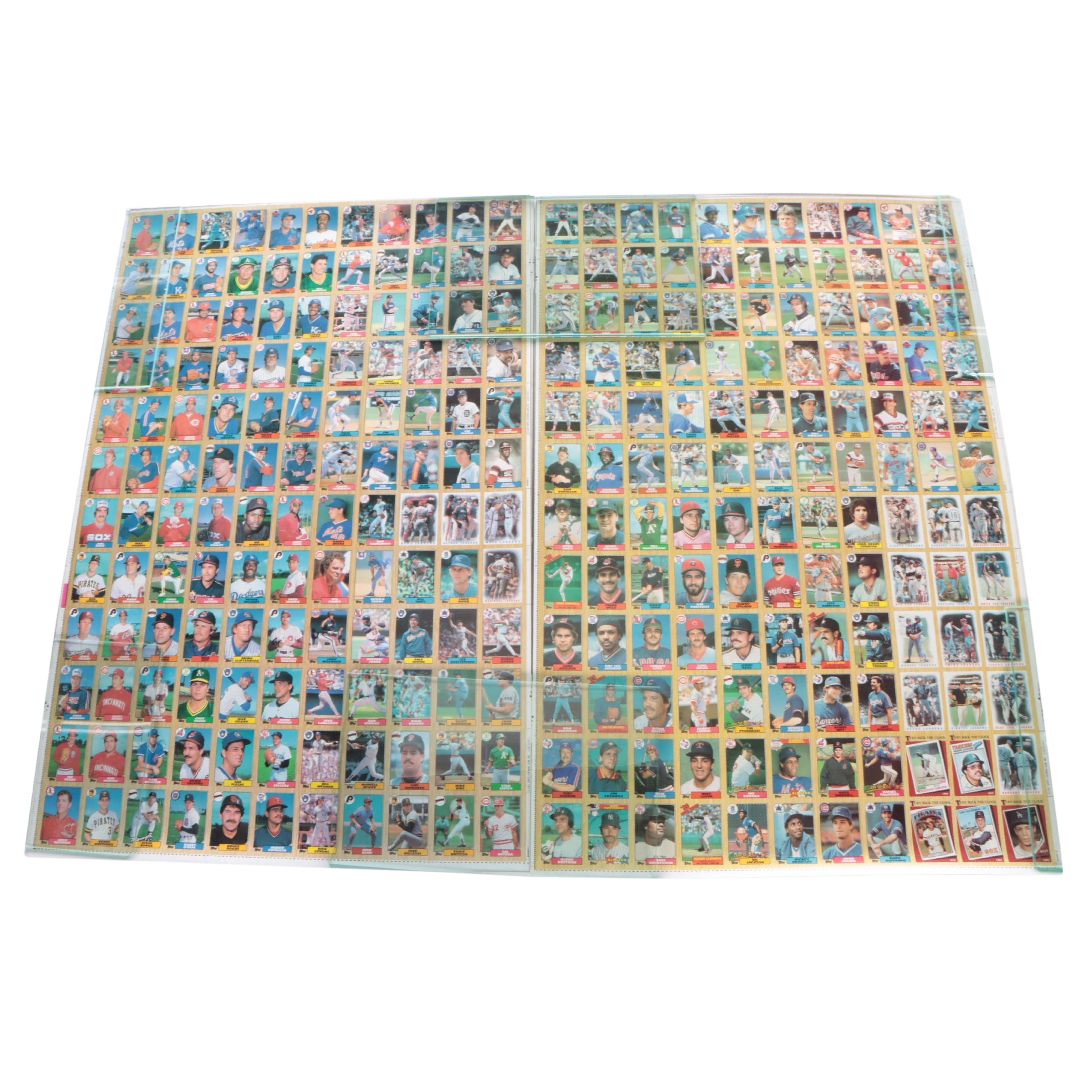 1987 and 1988 Topps Baseball Uncut Trading Card Sheets