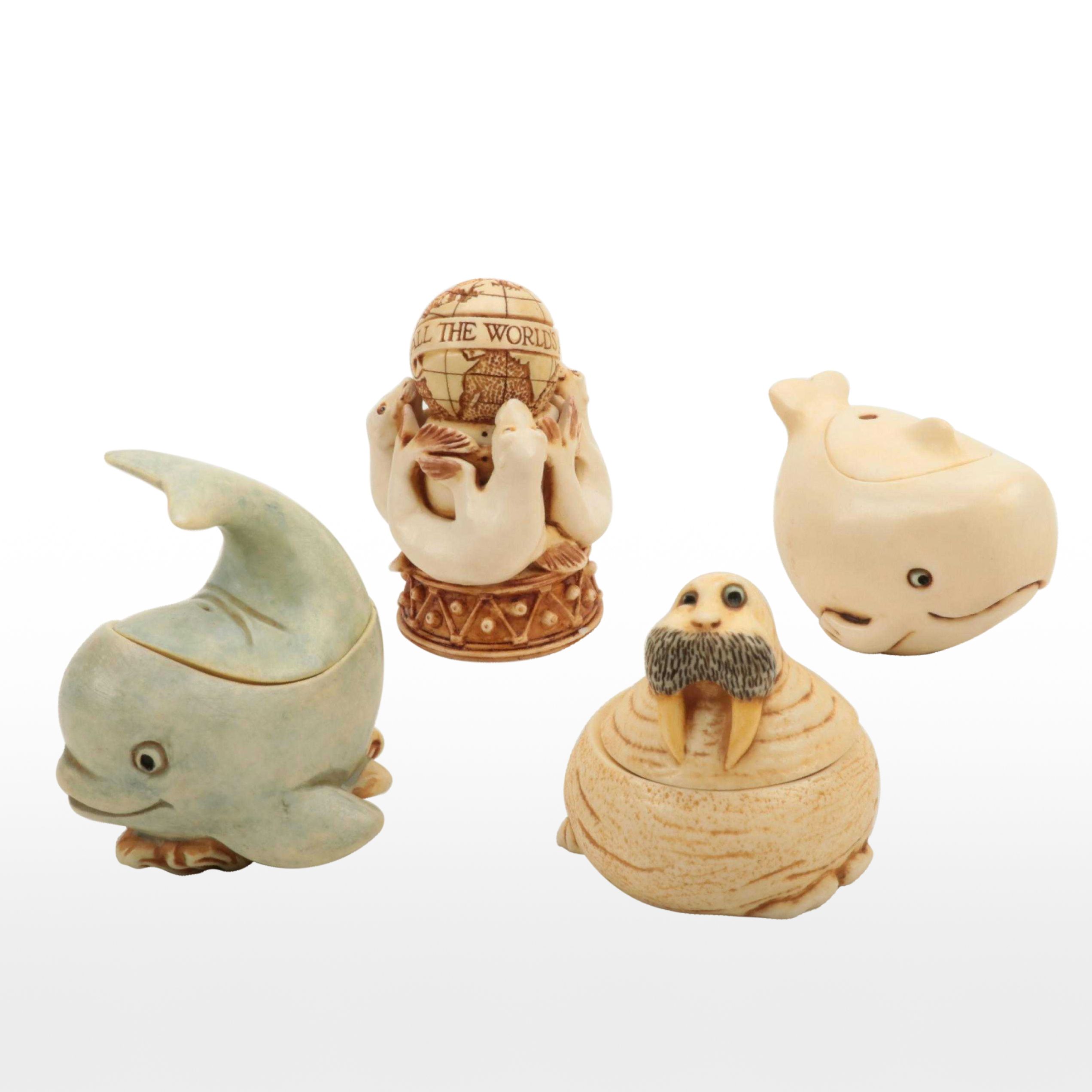 Harmony Kingdom Resin Seal and Whale Boxes