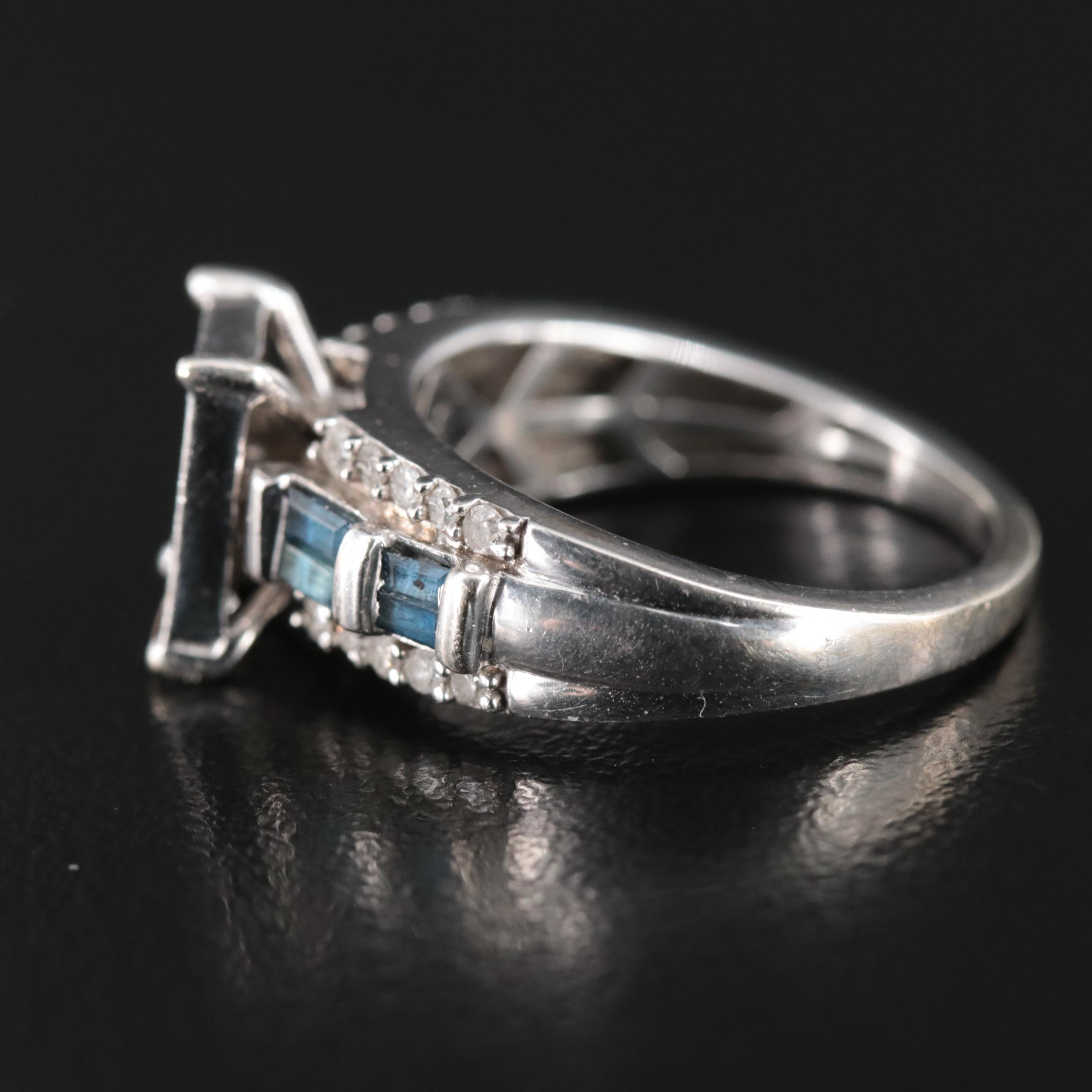 10K Diamond and Sapphire Ring