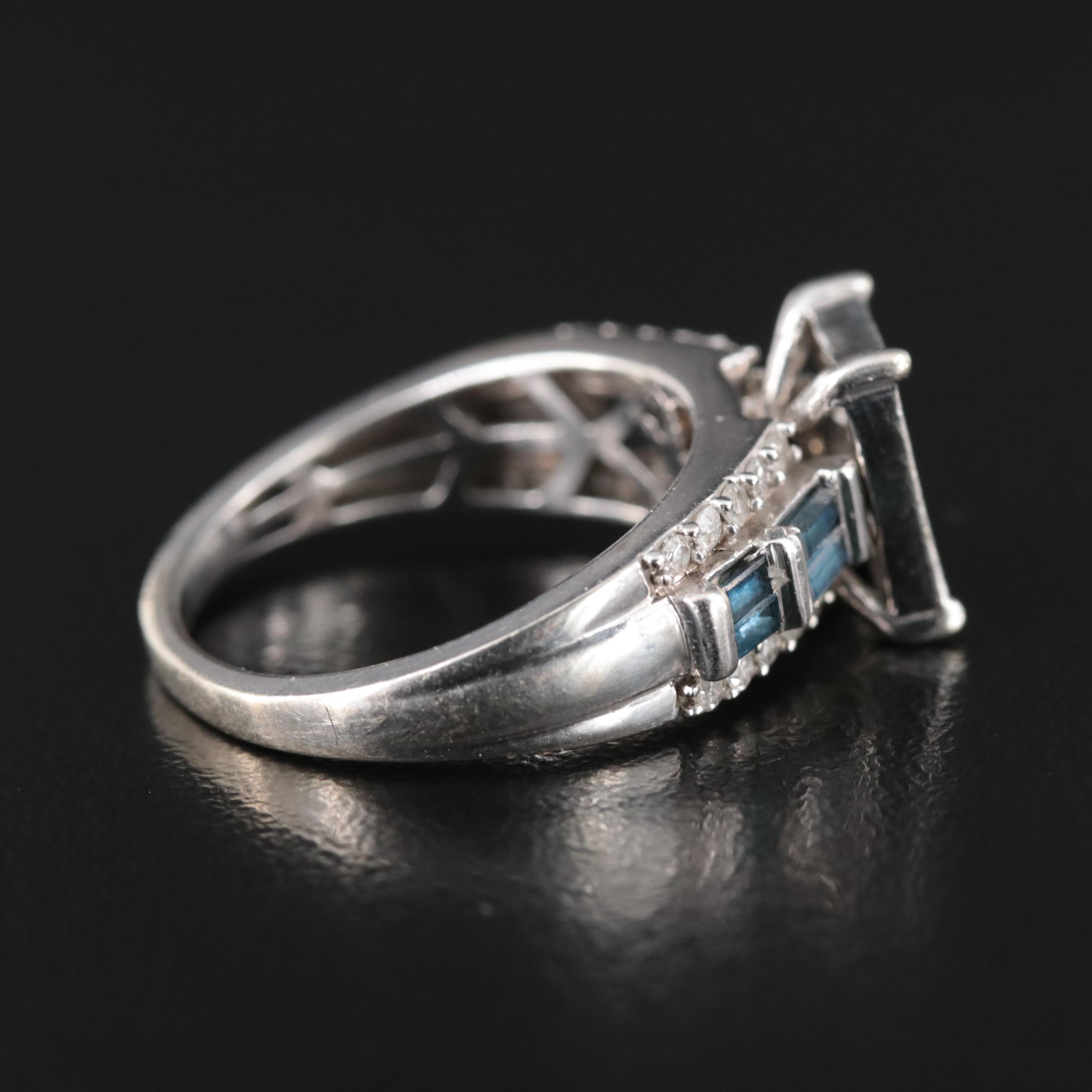 10K Diamond and Sapphire Ring