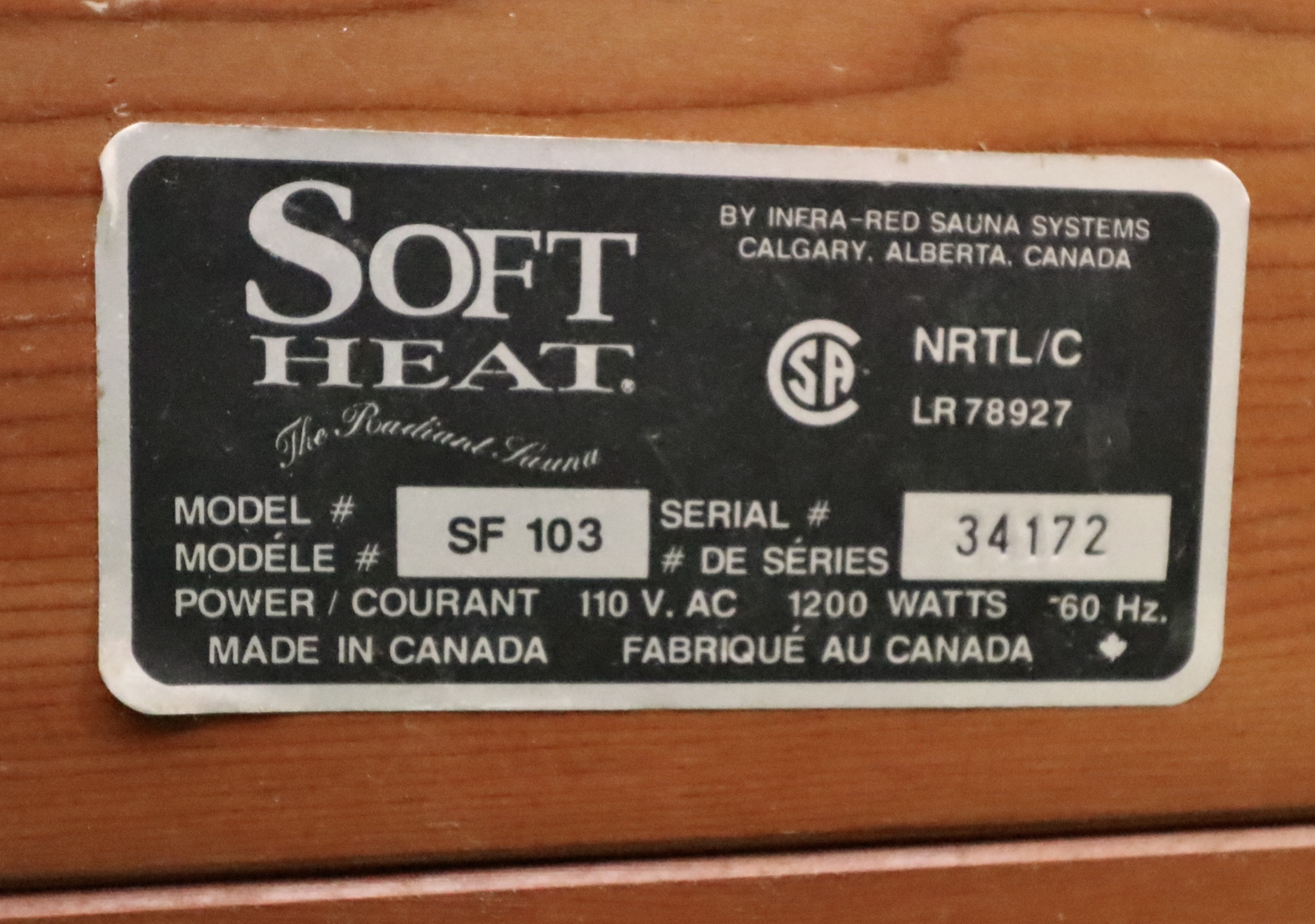 Soft Heat Cedar Infared Sauna, SF103