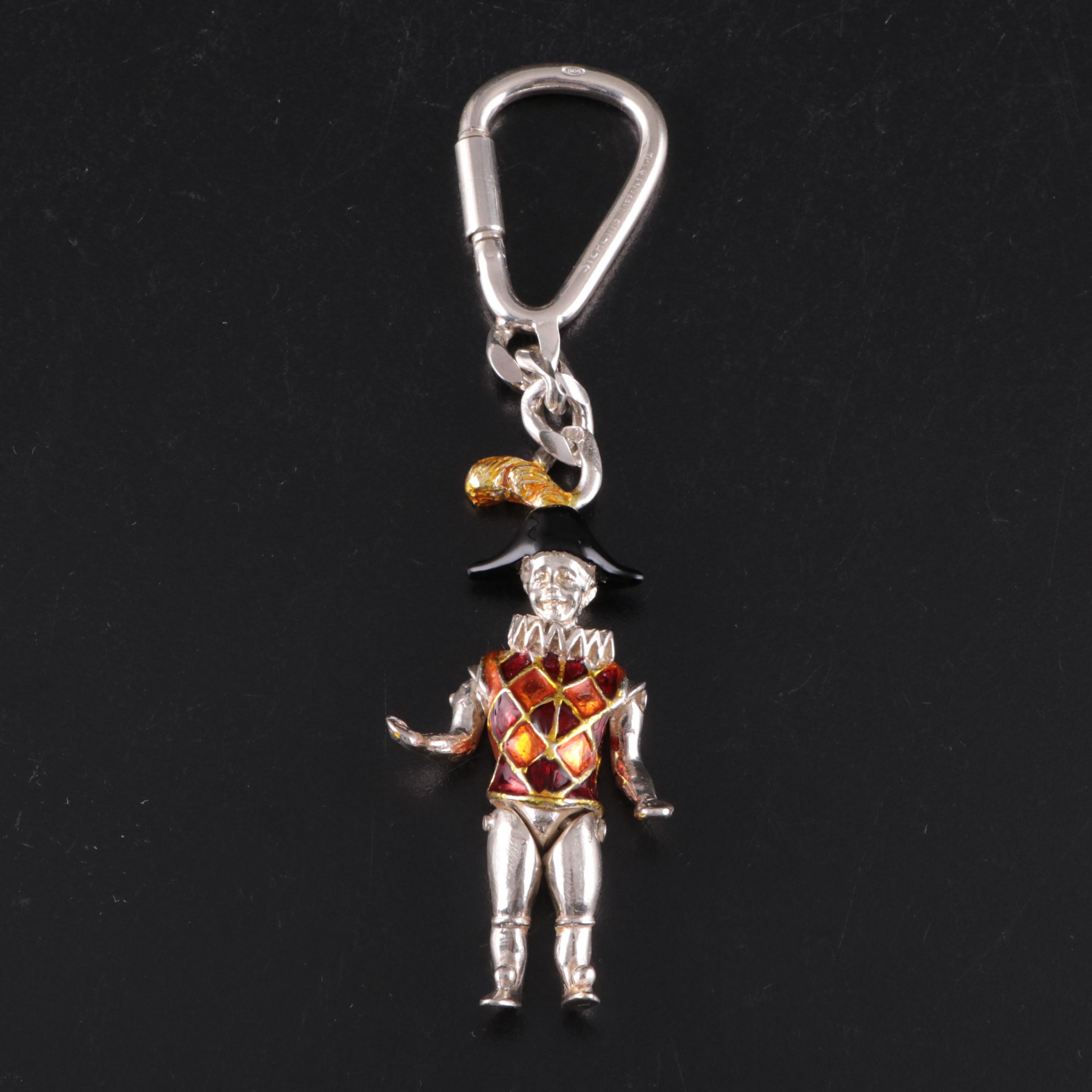 Tiffany & Co. Sterling Silver and Enamel Harlequin Key Chain with Box