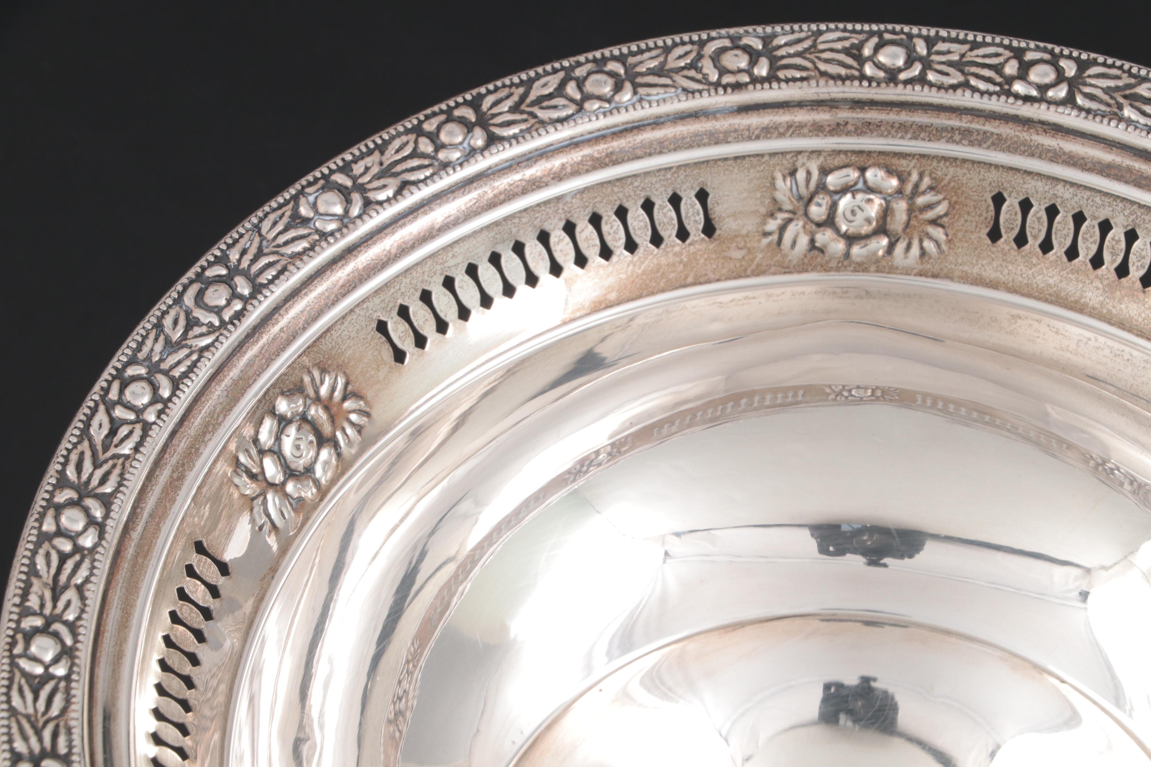 International Sterling Silver Candelabras with Columbia Sterling Silver Bowl