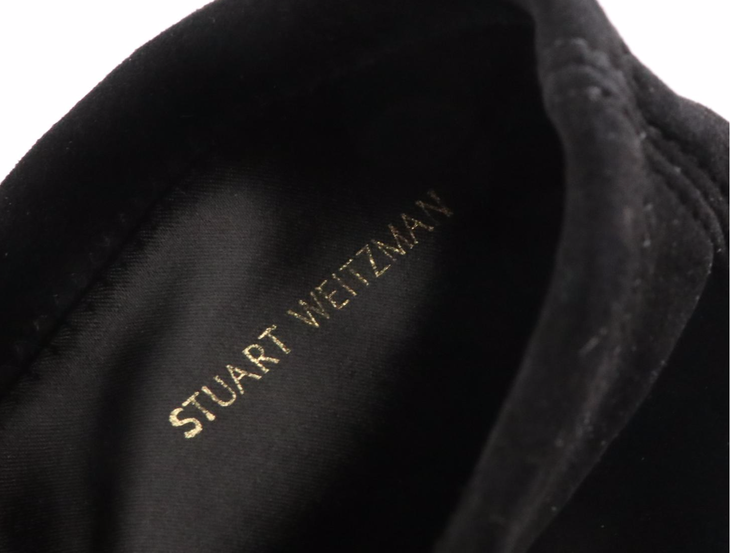Stuart Weitzman Black Suede Platform Sock Booties in Box