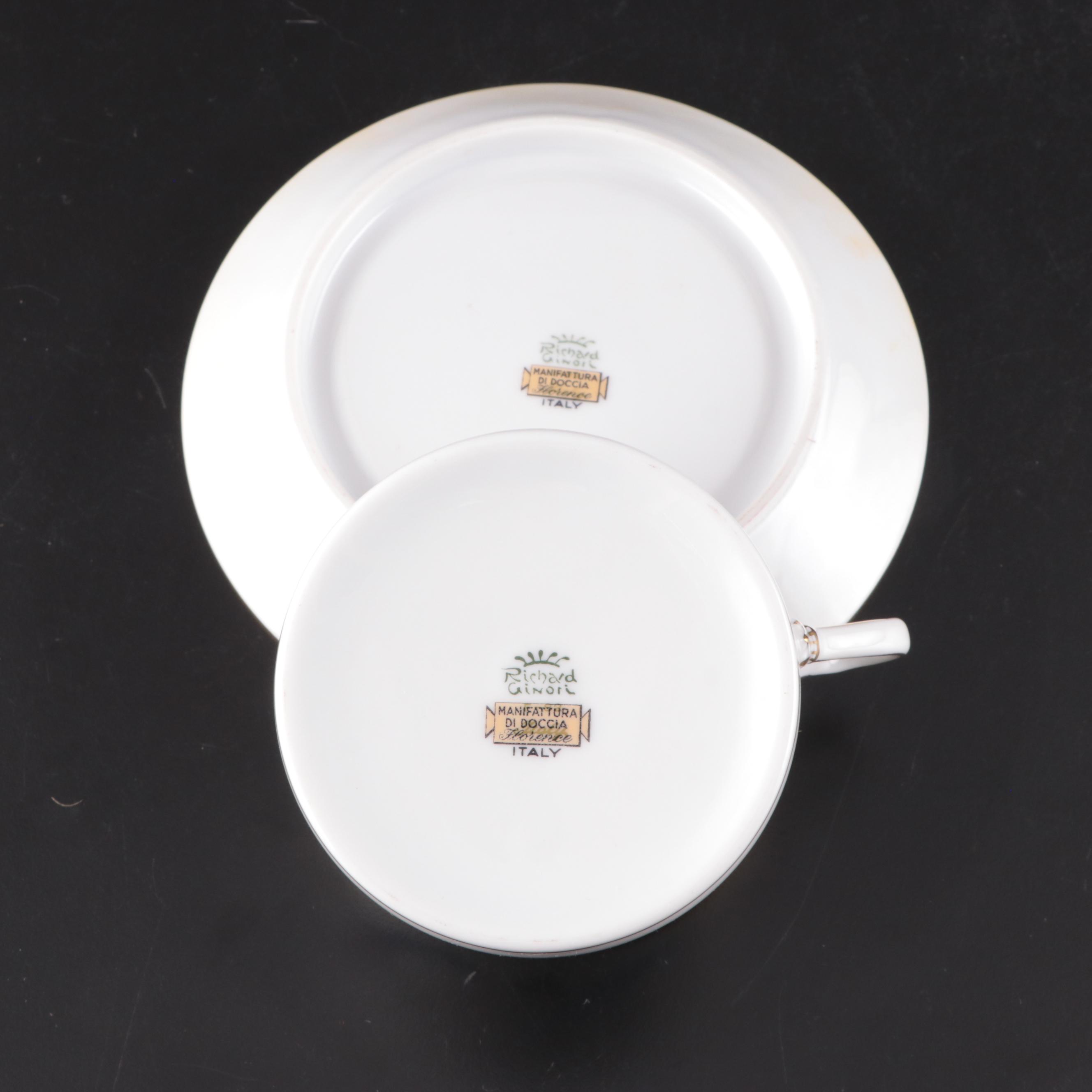 Richard Ginori Italian Porcelain Dinnerware with Pink Flowers EBTH