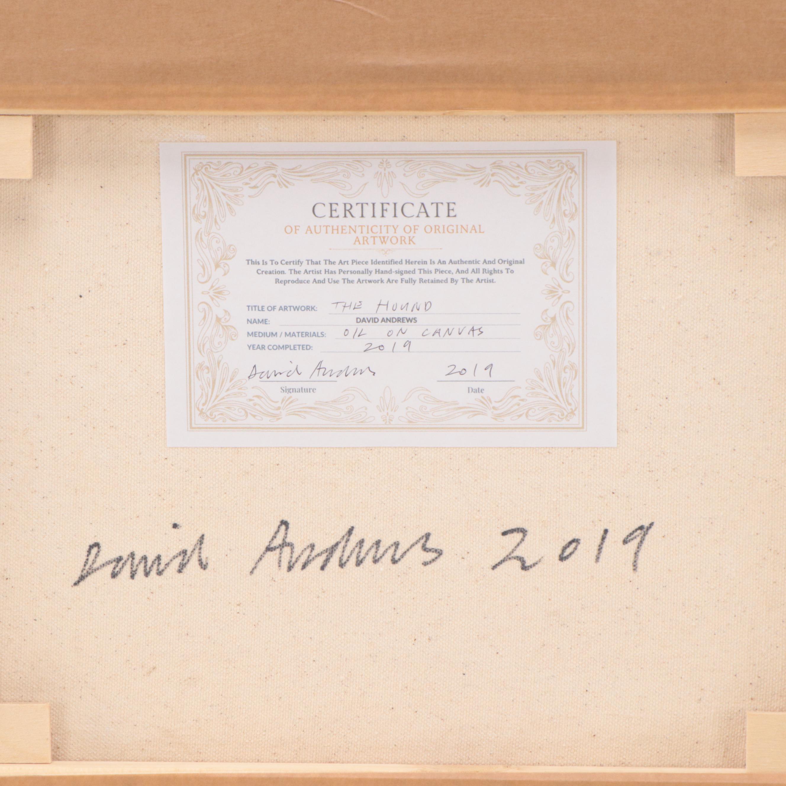 David Andrews Oil Painting "The Hound," 2019