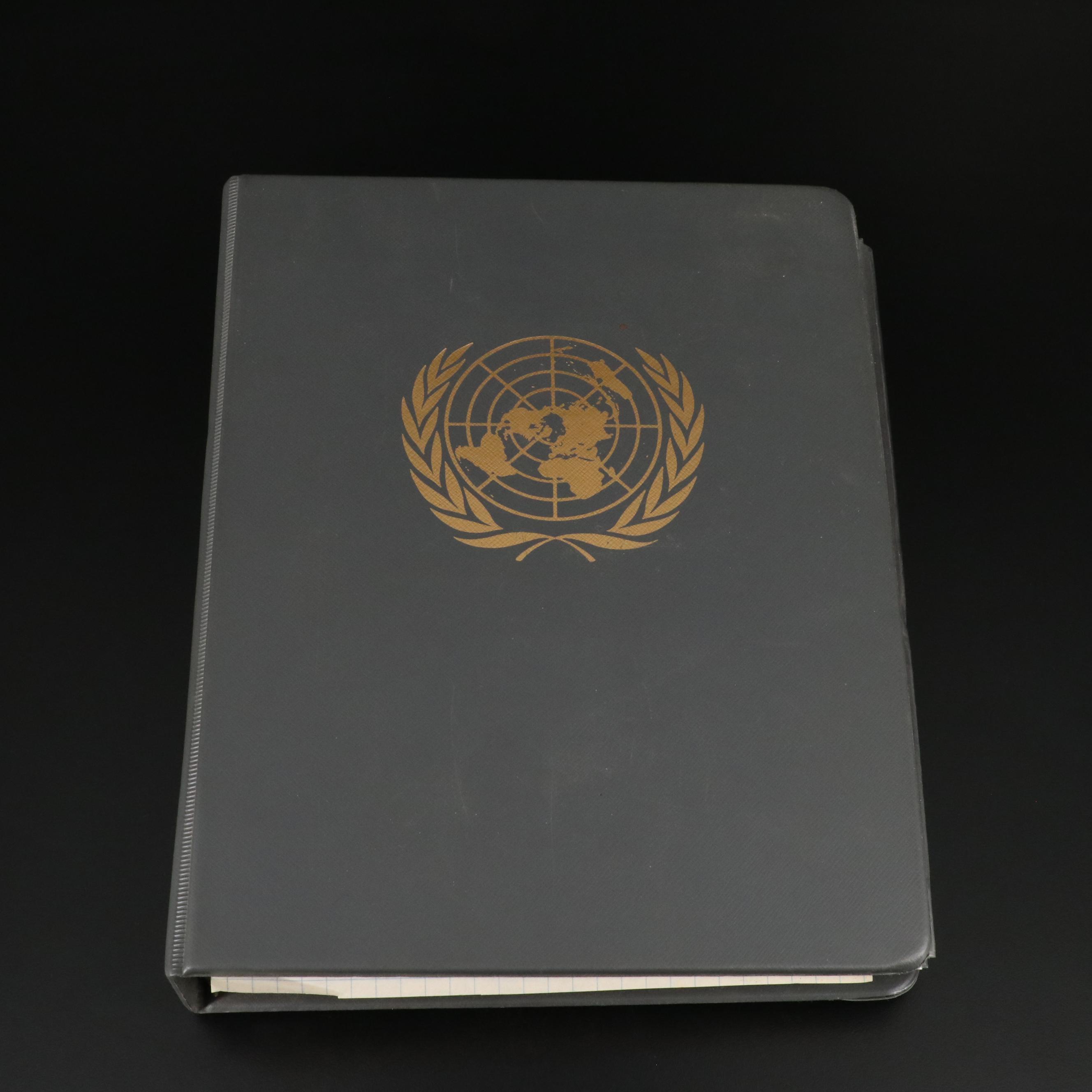 Stamp Album With Over 200 United Nations Stamps From Around the World