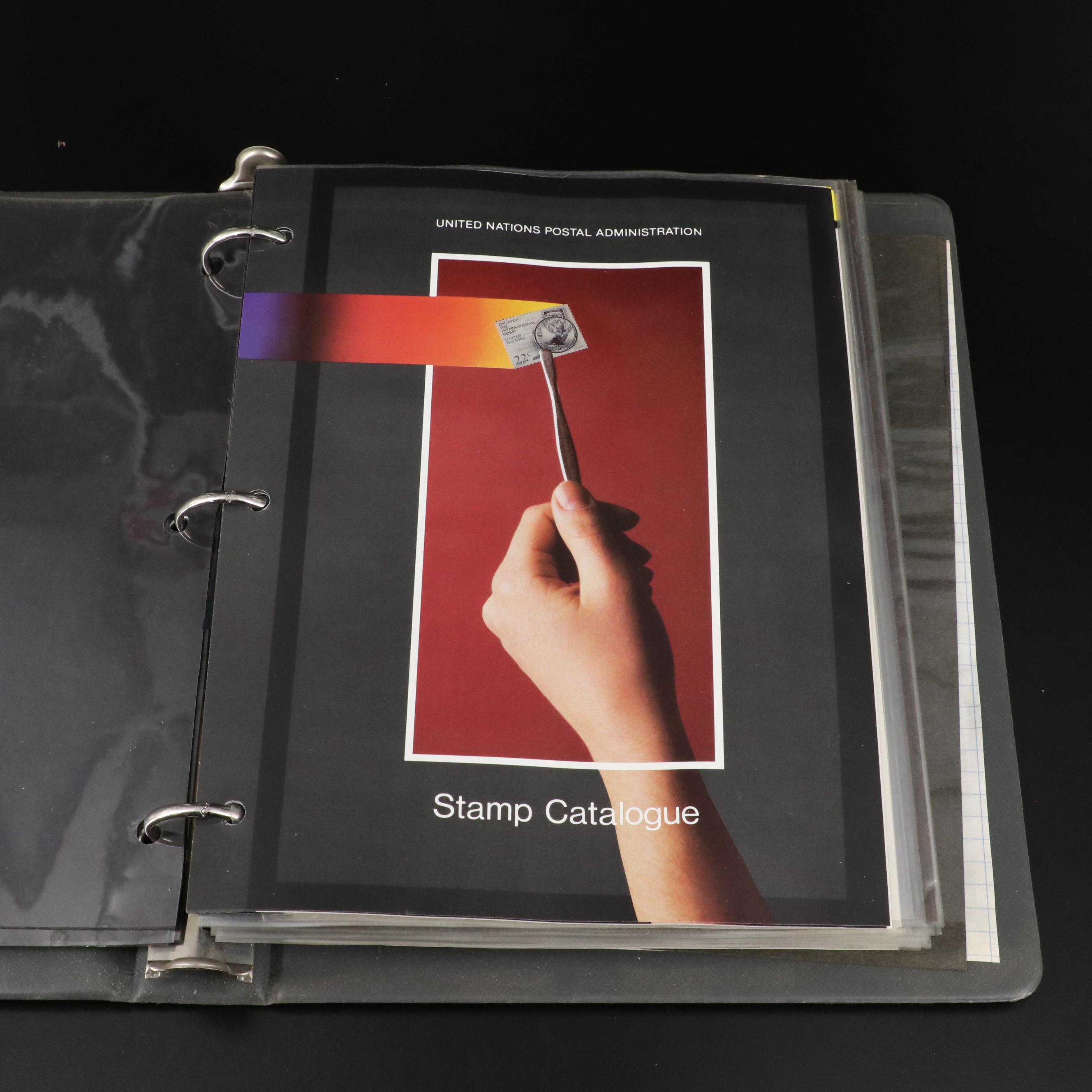 Stamp Album With Over 200 United Nations Stamps From Around the World