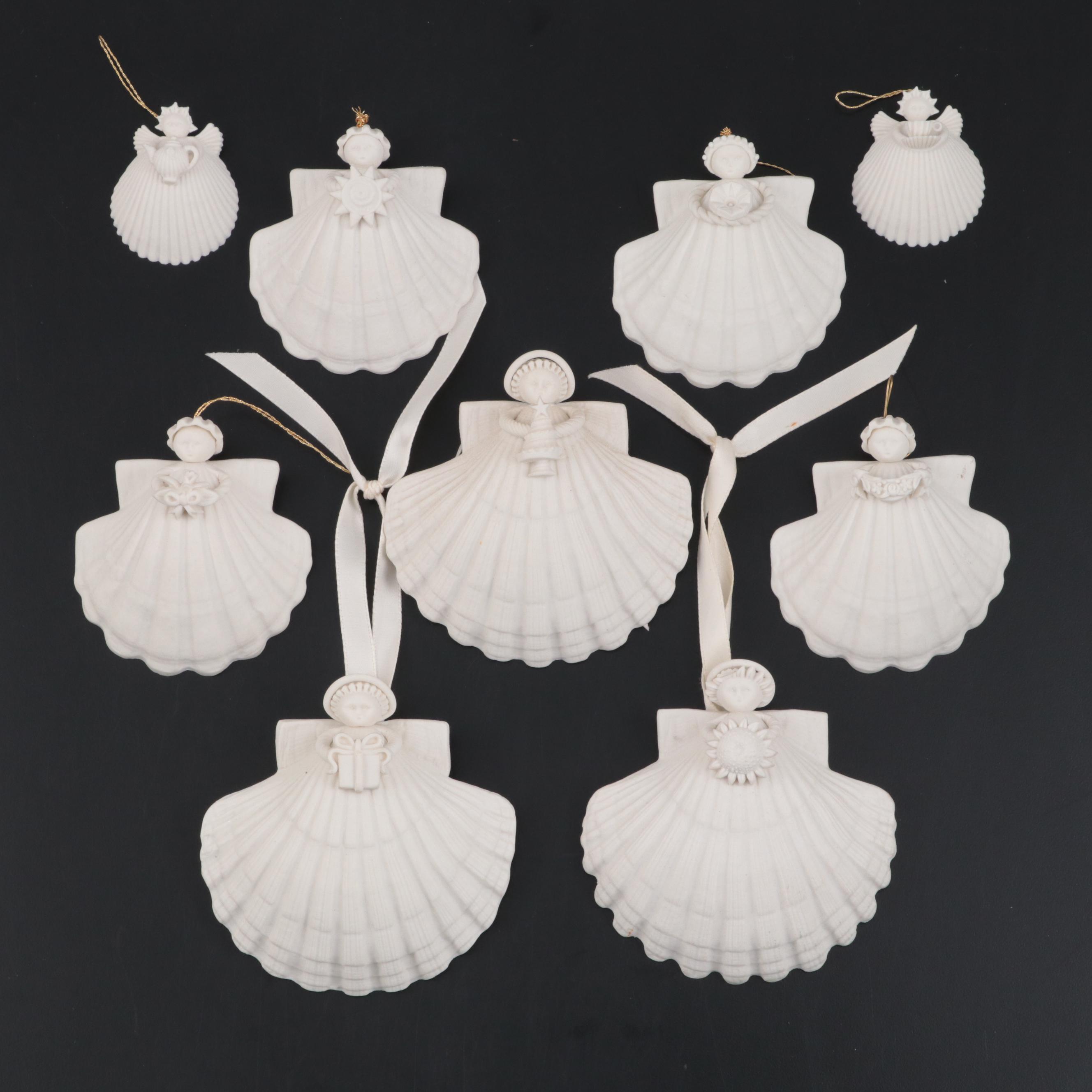 Margaret Furlong Porcelain Shell Angel Ornaments
