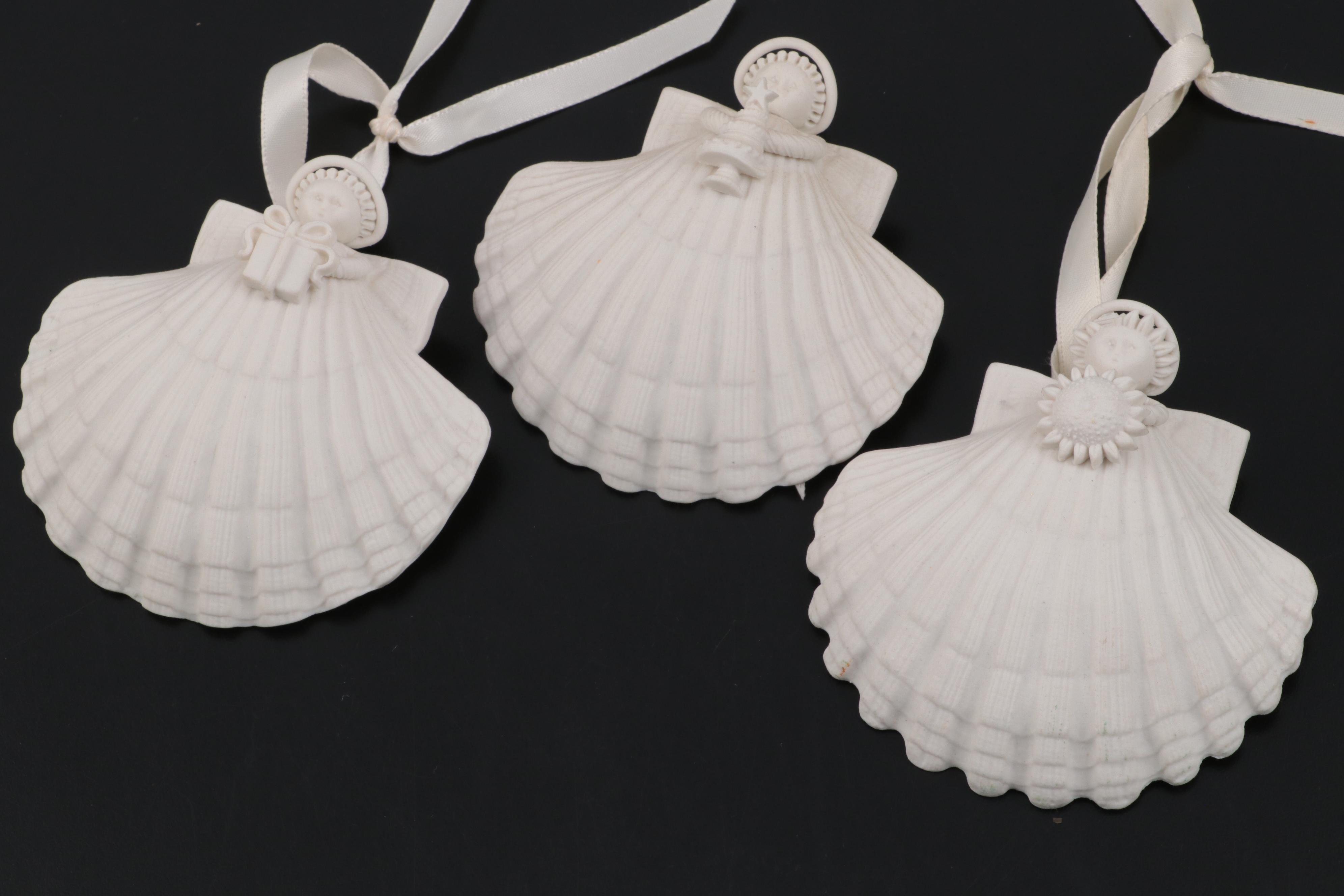 Margaret Furlong Porcelain Shell Angel Ornaments