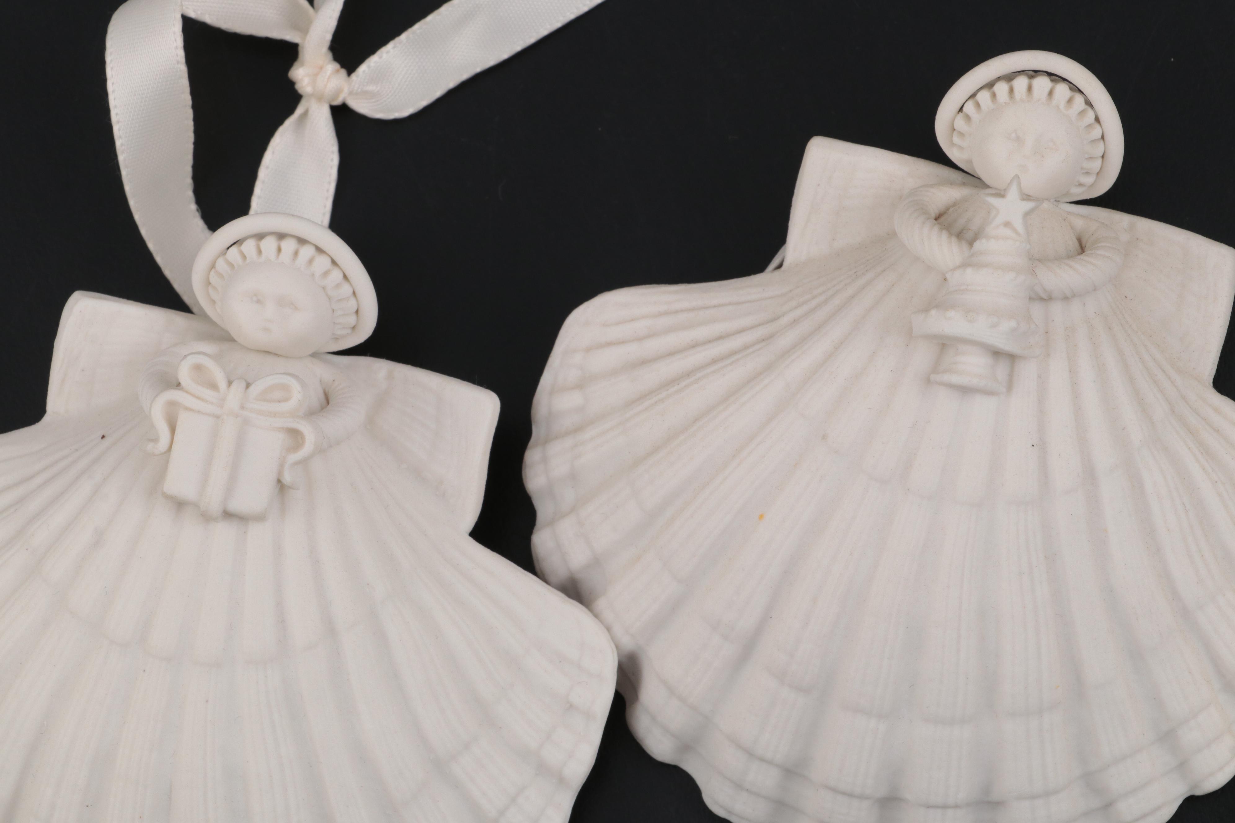 Margaret Furlong Porcelain Shell Angel Ornaments