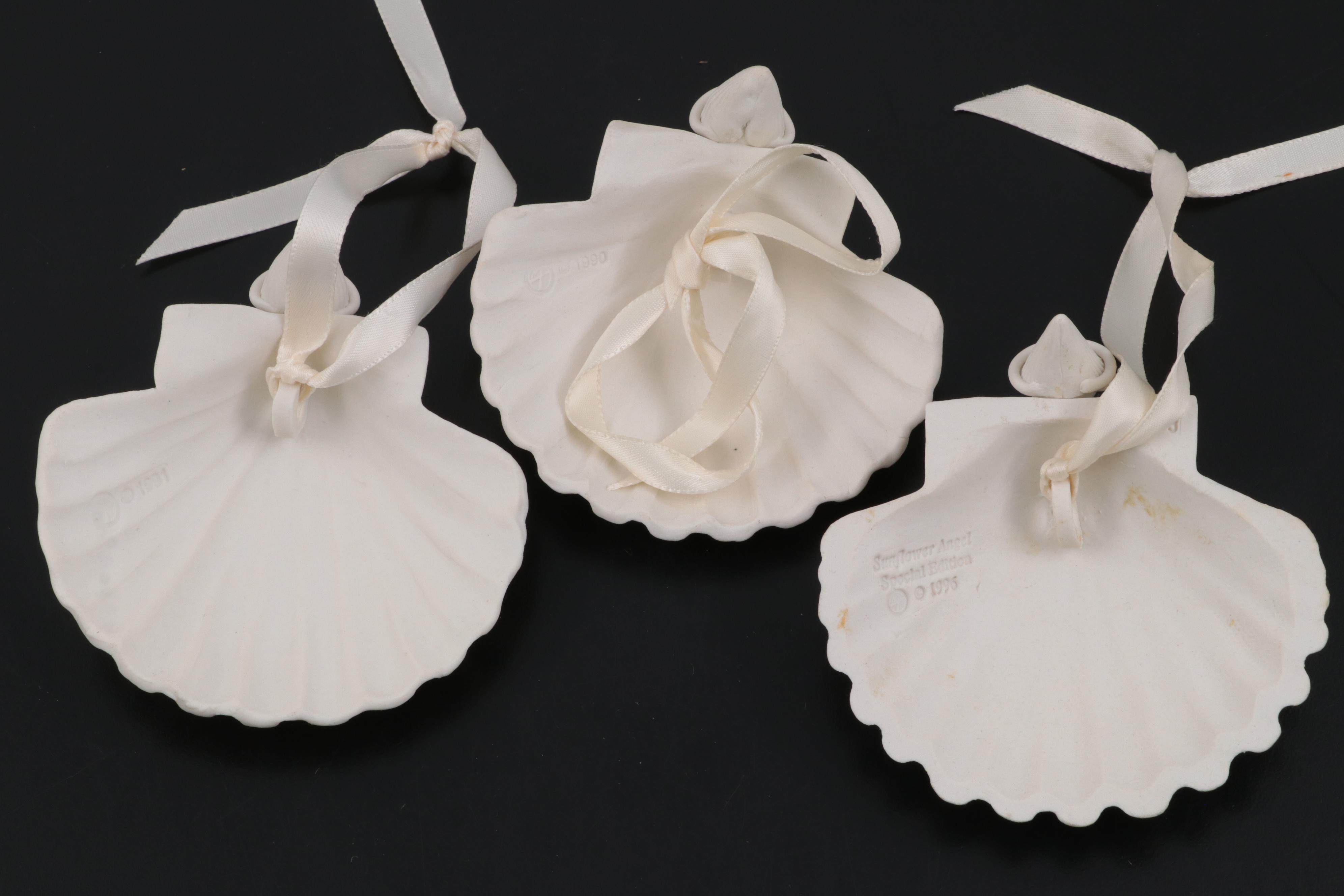 Margaret Furlong Porcelain Shell Angel Ornaments