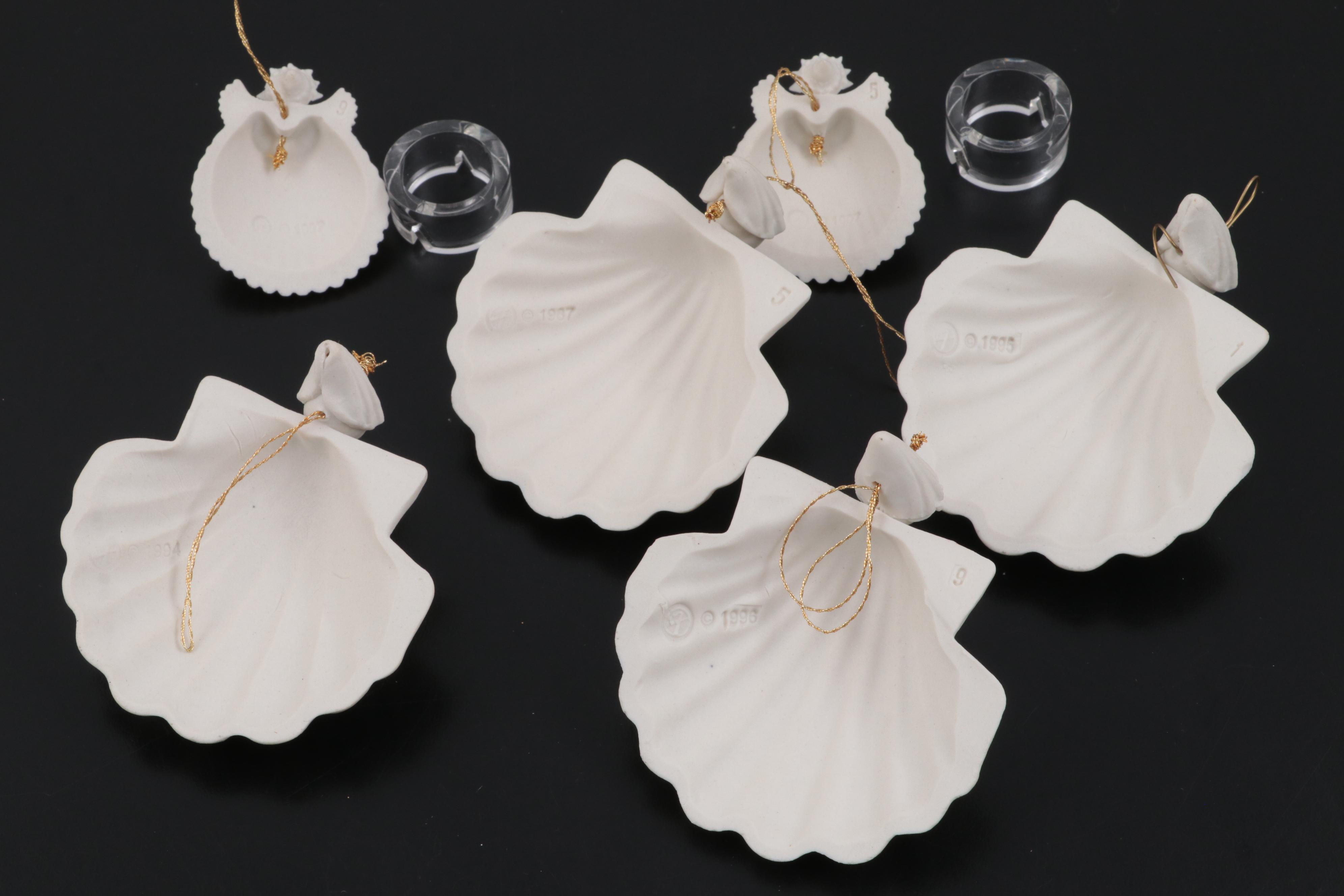 Margaret Furlong Porcelain Shell Angel Ornaments