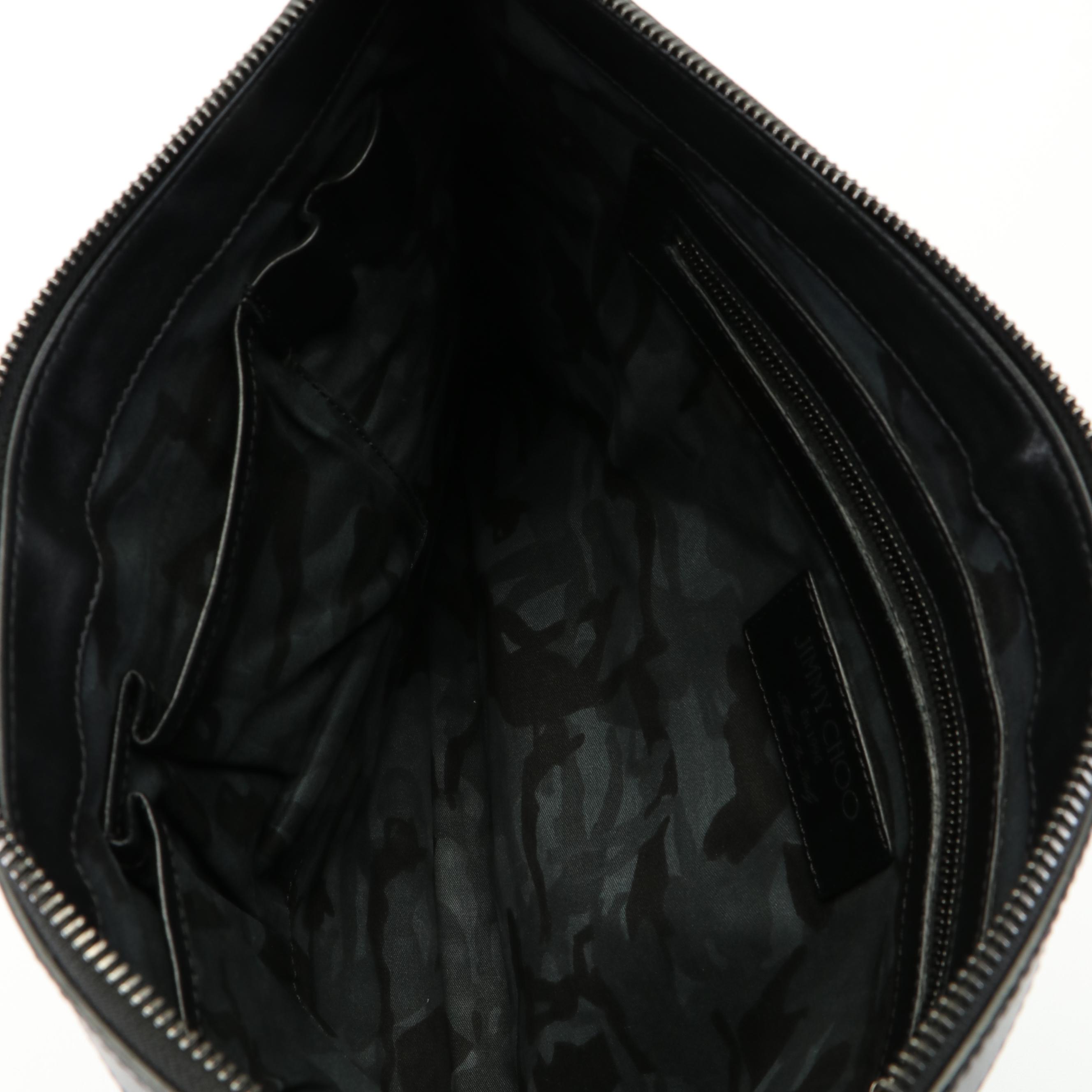 Jimmy Choo Clutch Bag with Star Studs in Black Leather