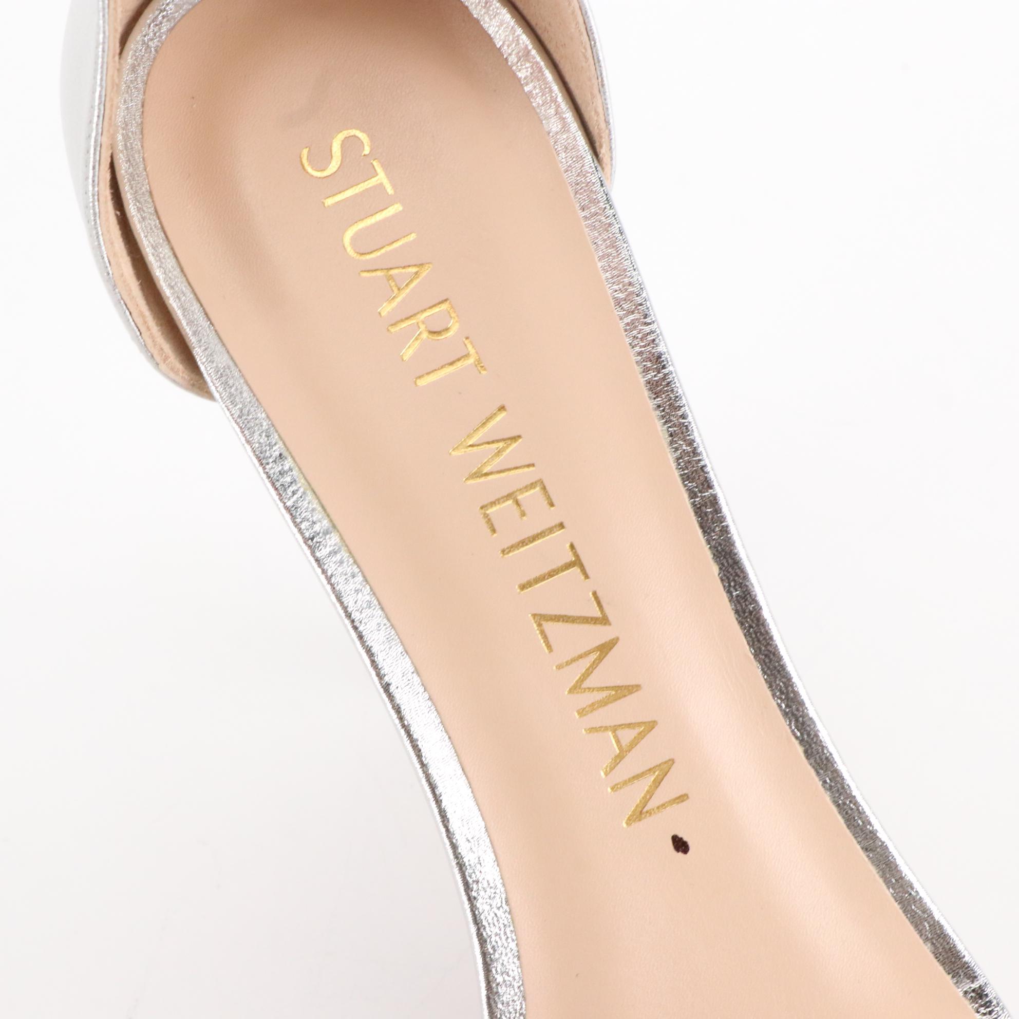 Stuart Weitzman Black and Embellished Silver High Heeled Sandals, New in Box